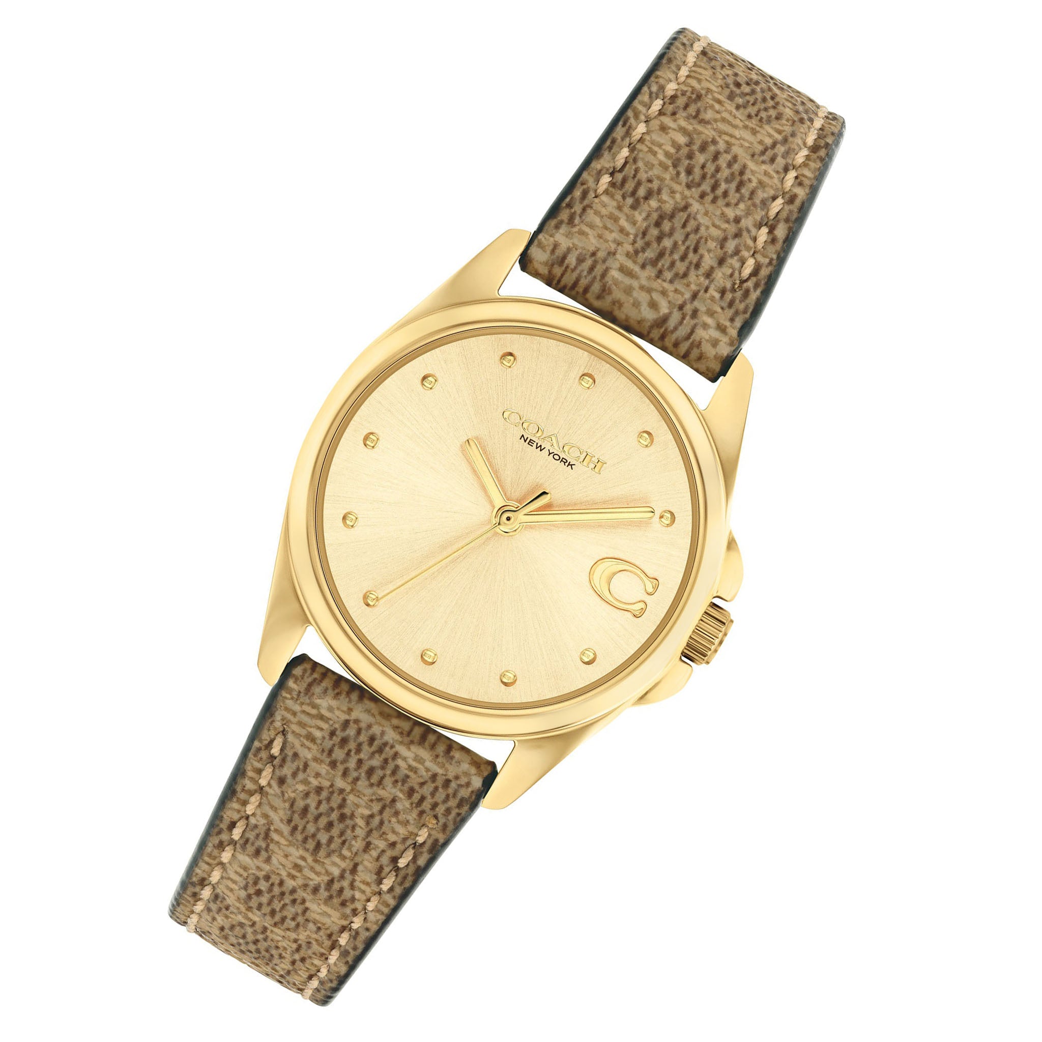 Coach Brown Leather Champagne Dial Women's Watch - 14504107