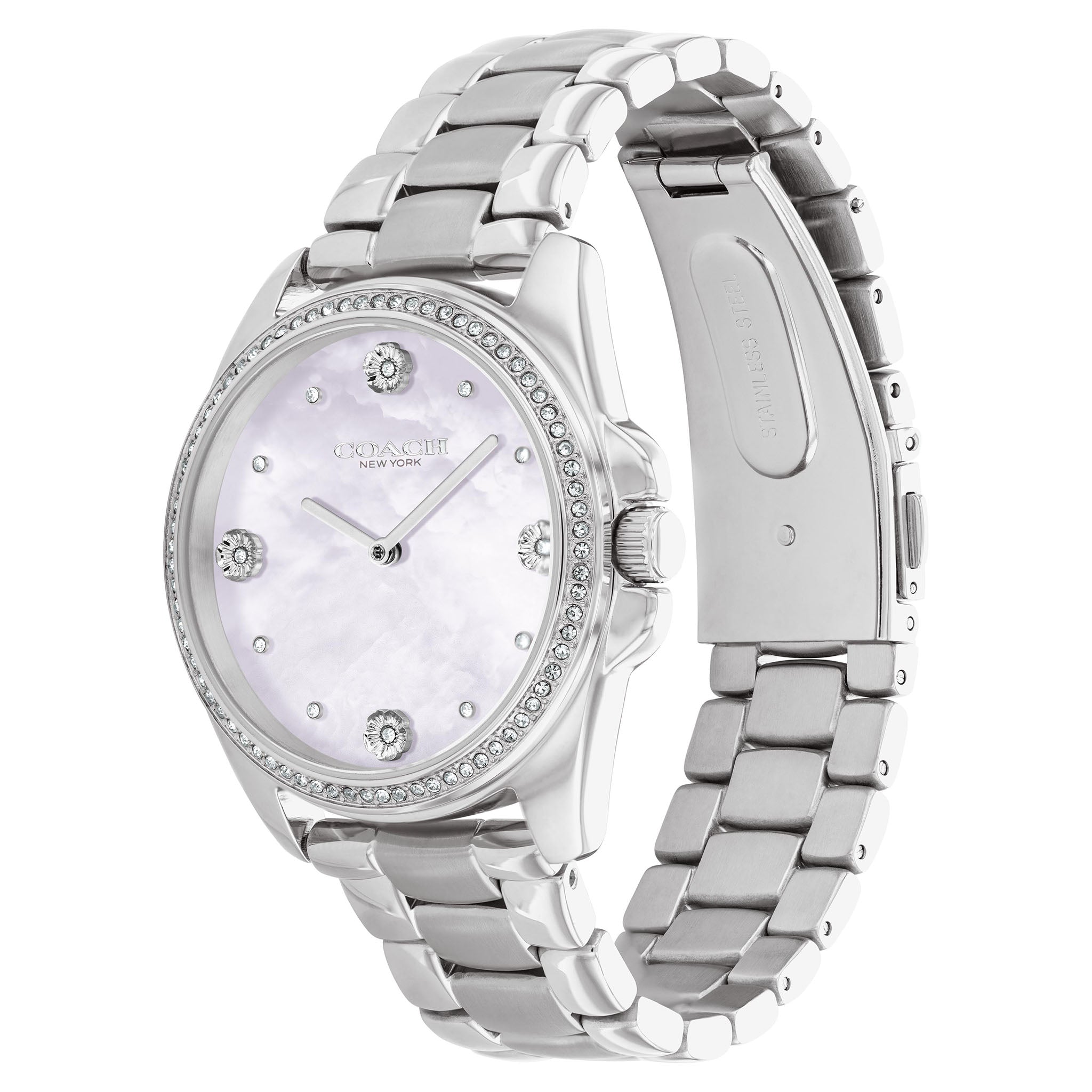 Coach Stainless Steel Lavender Mother of Pearl & Stone Dial Women's Watch - 14504108