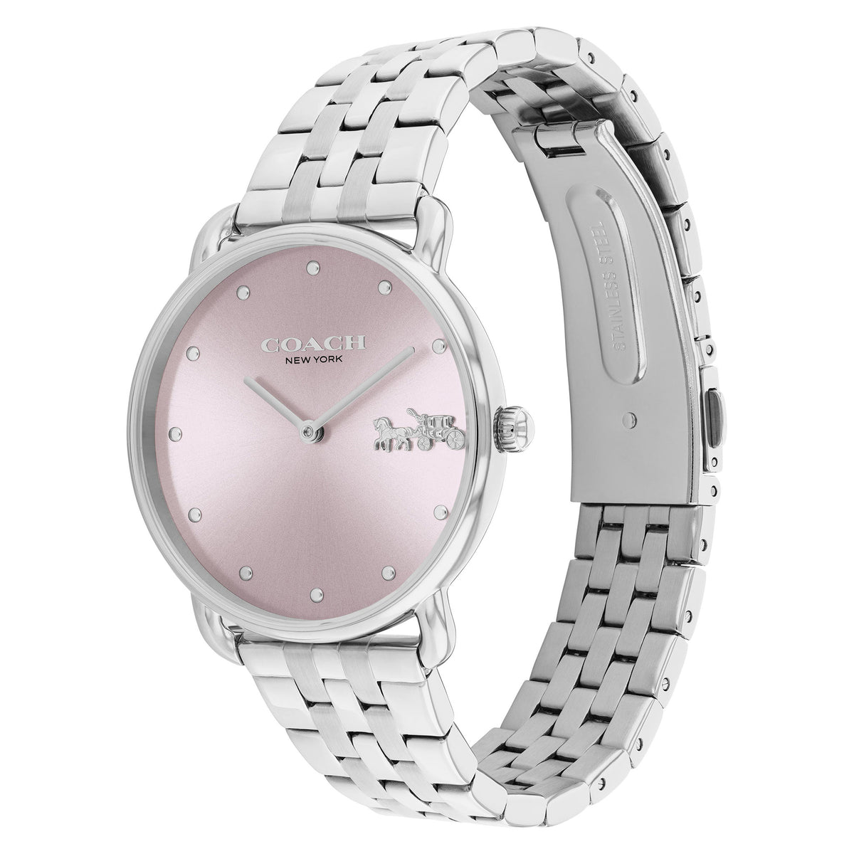 Coach Stainless Steel Pink Dial Women's Watch - 14504290