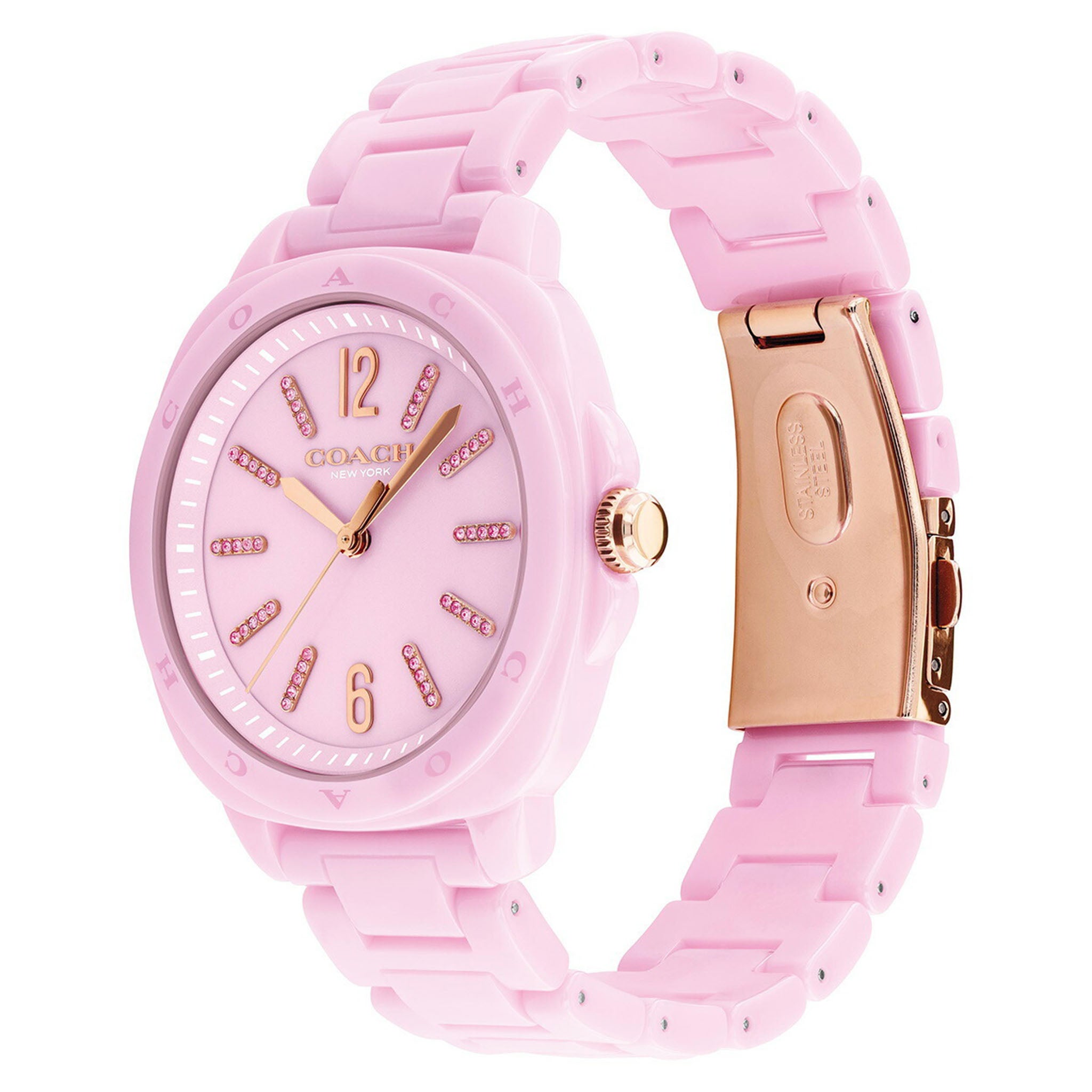 Coach Pink Ceramic Women's Watch - 14504482