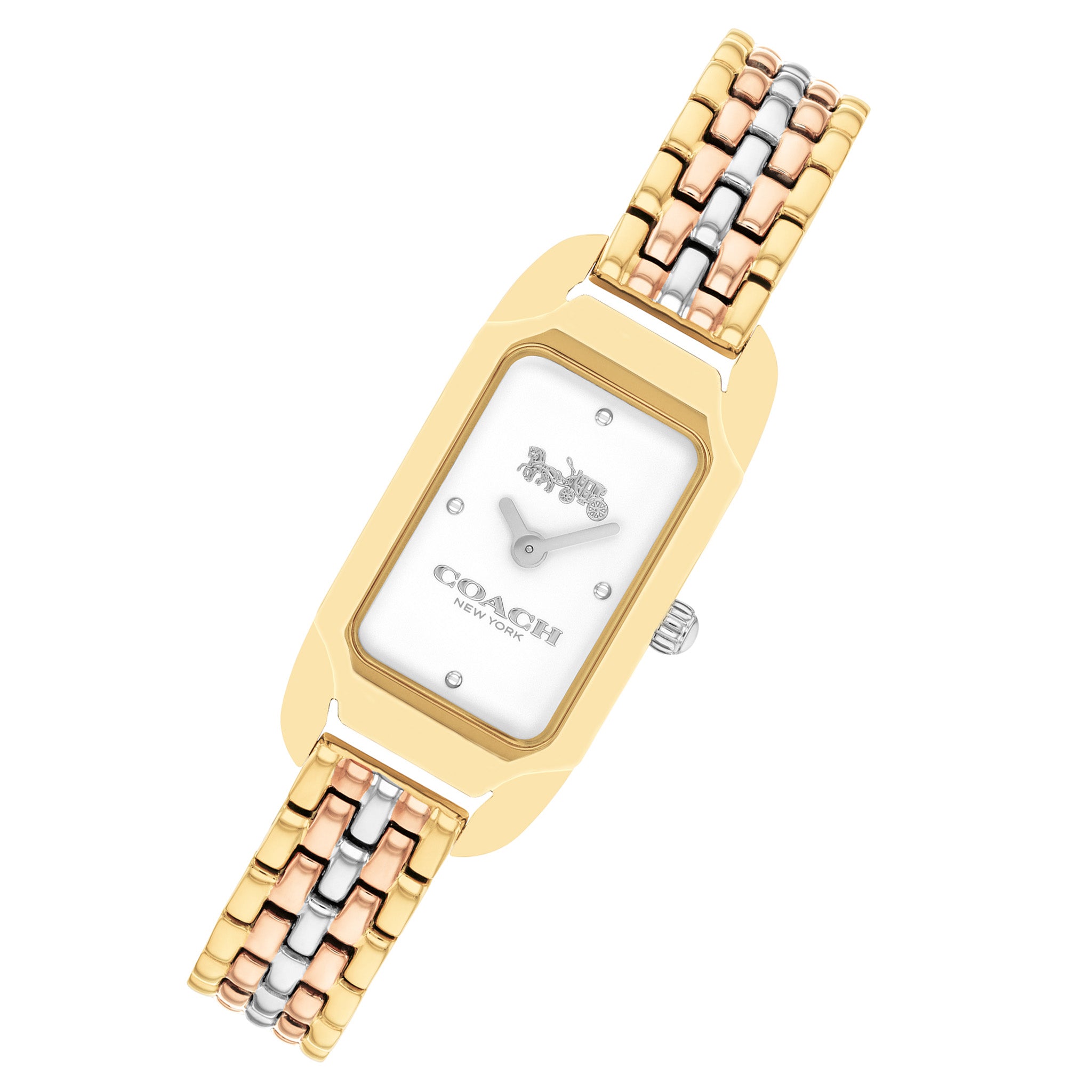 Coach Triple-Tone Steel Silver White Dial Women's Watch - 14504550