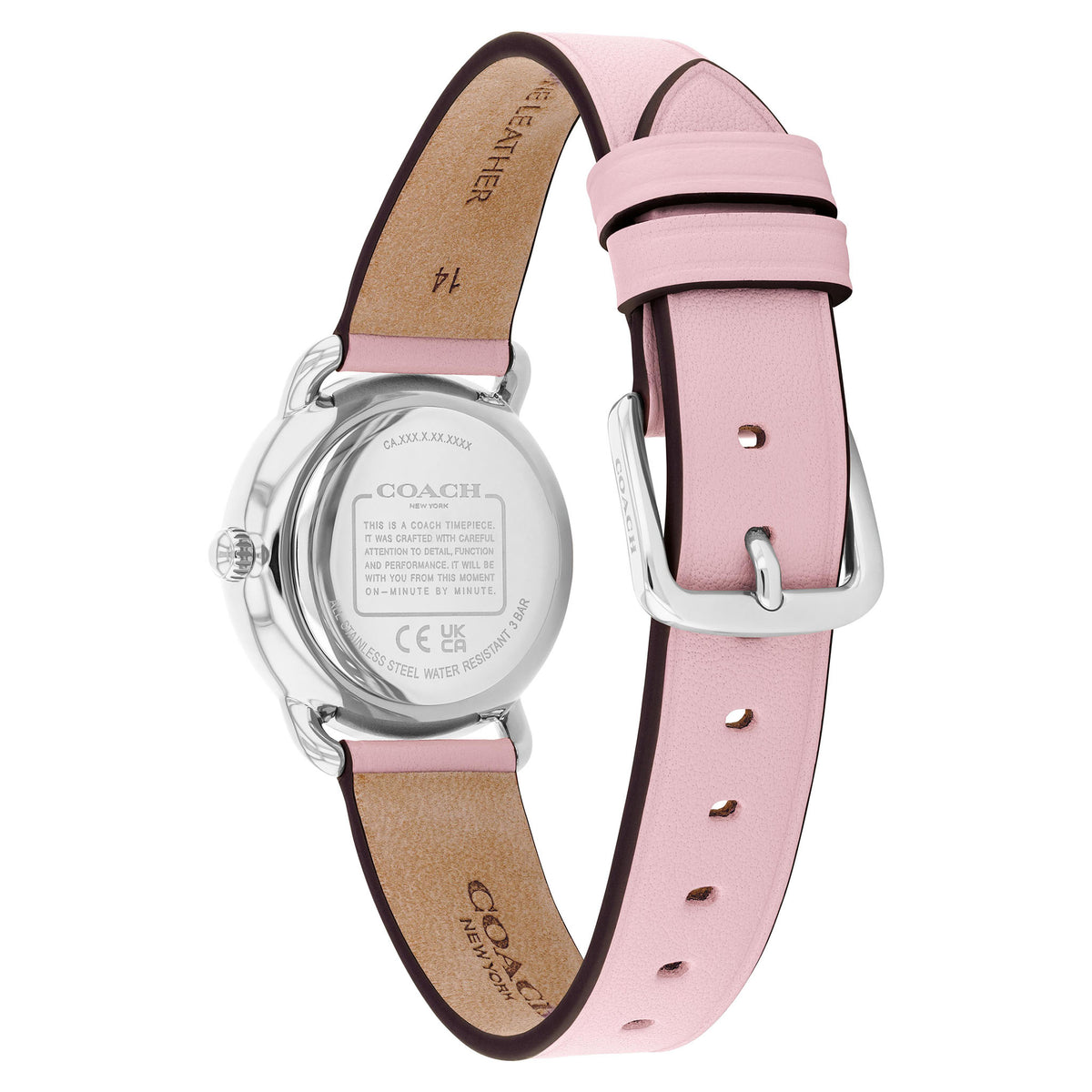 Coach Leather Blush Dial Women's Watch - 14504632
