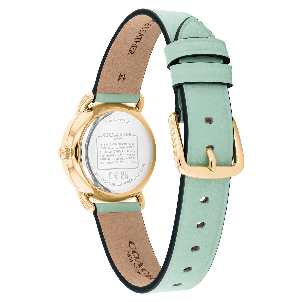Coach Leather Mint Dial Women's Watch - 14504633