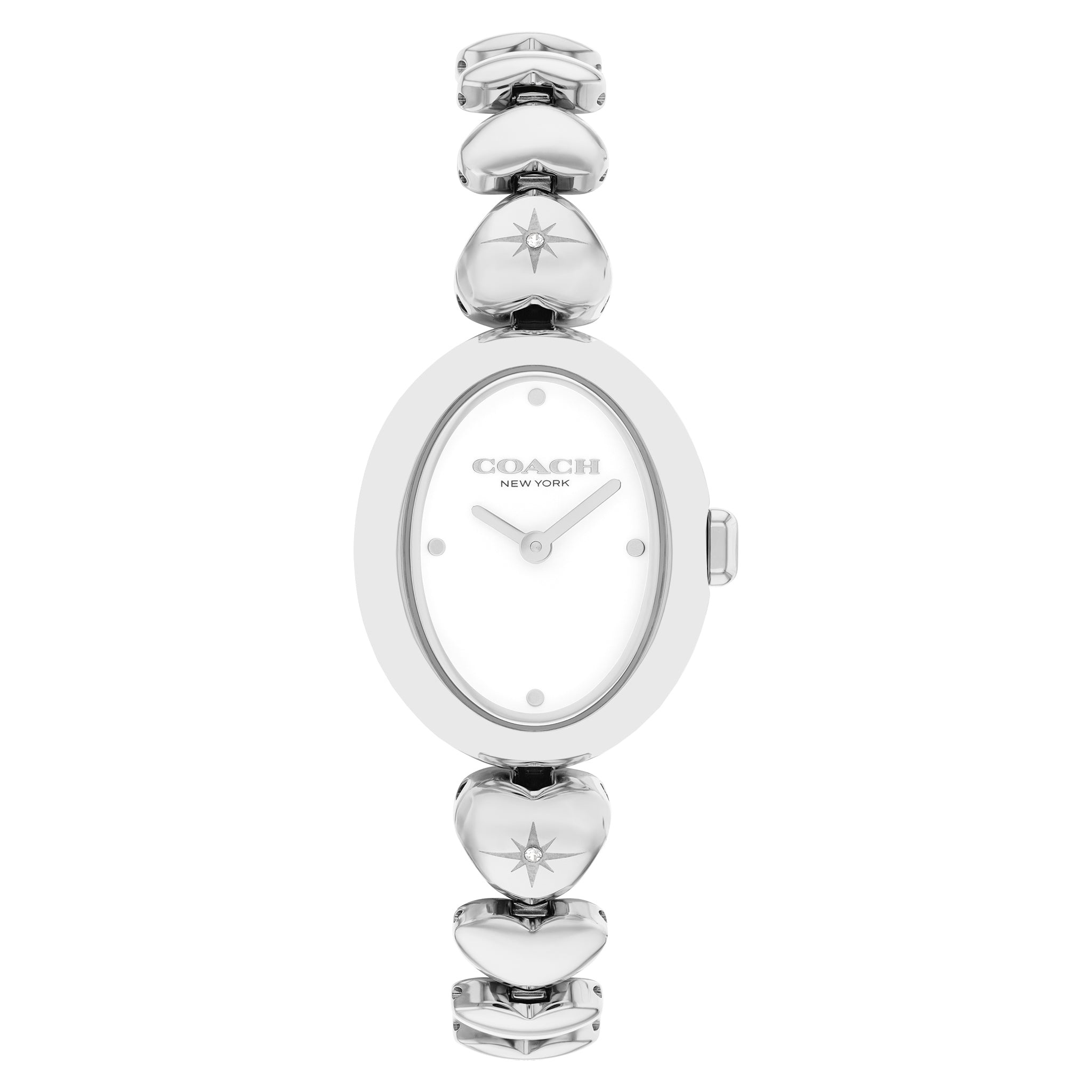 Coach Silver Steel & Crystals White Dial Women's Watch - 14504639