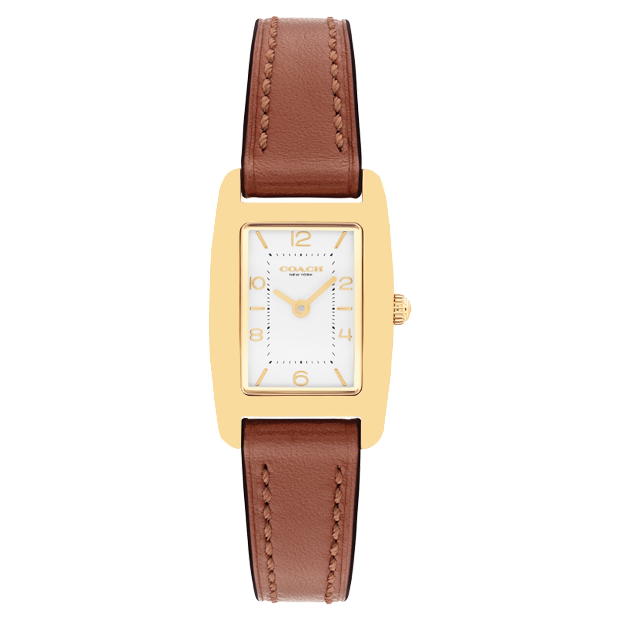 Coach Saddle Leather Silver White Dial Women's Watch - 14504643