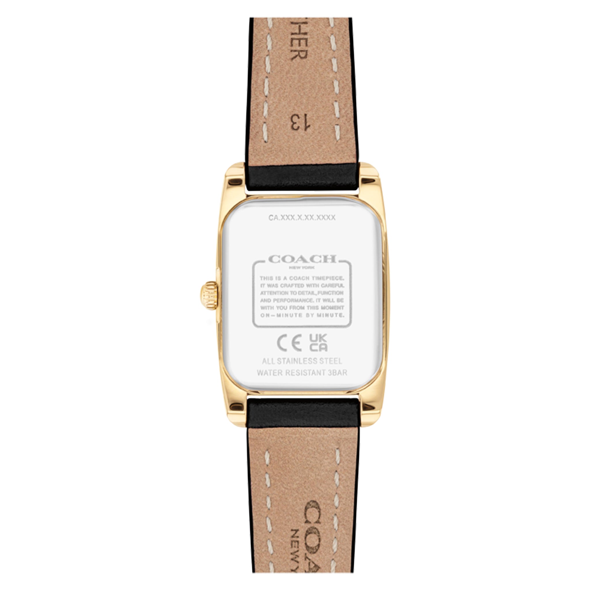 Coach Black Leather Silver White Dial Women's Watch - 14504647
