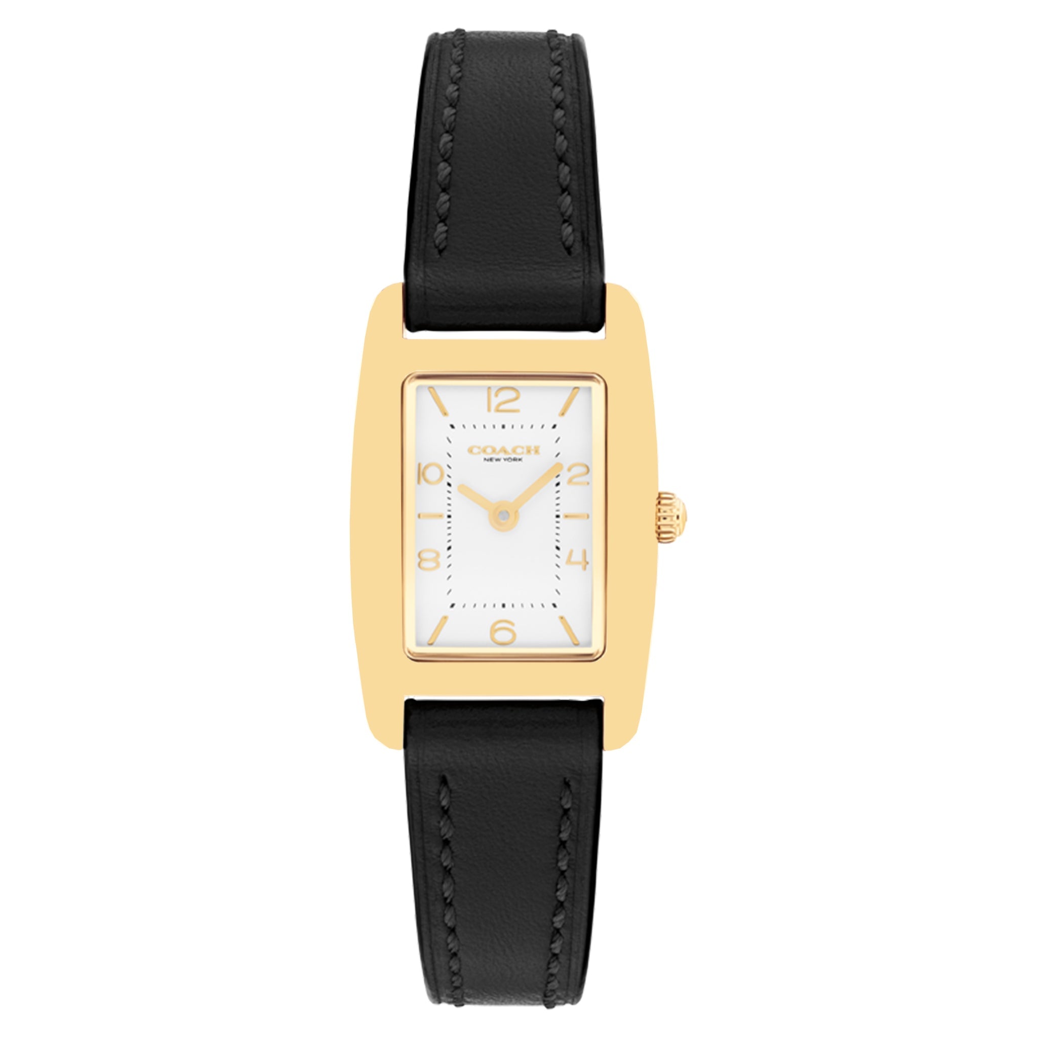 Coach Black Leather Silver White Dial Women's Watch - 14504647