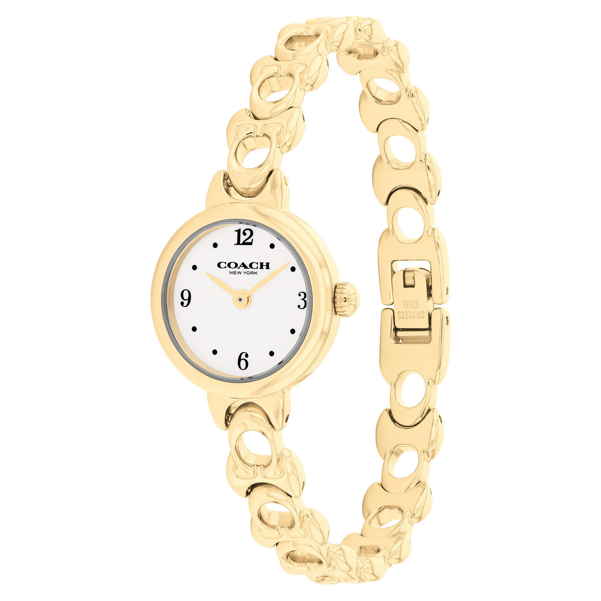 Coach Gold Steel Chalk Dial Women's Watch - 14504650