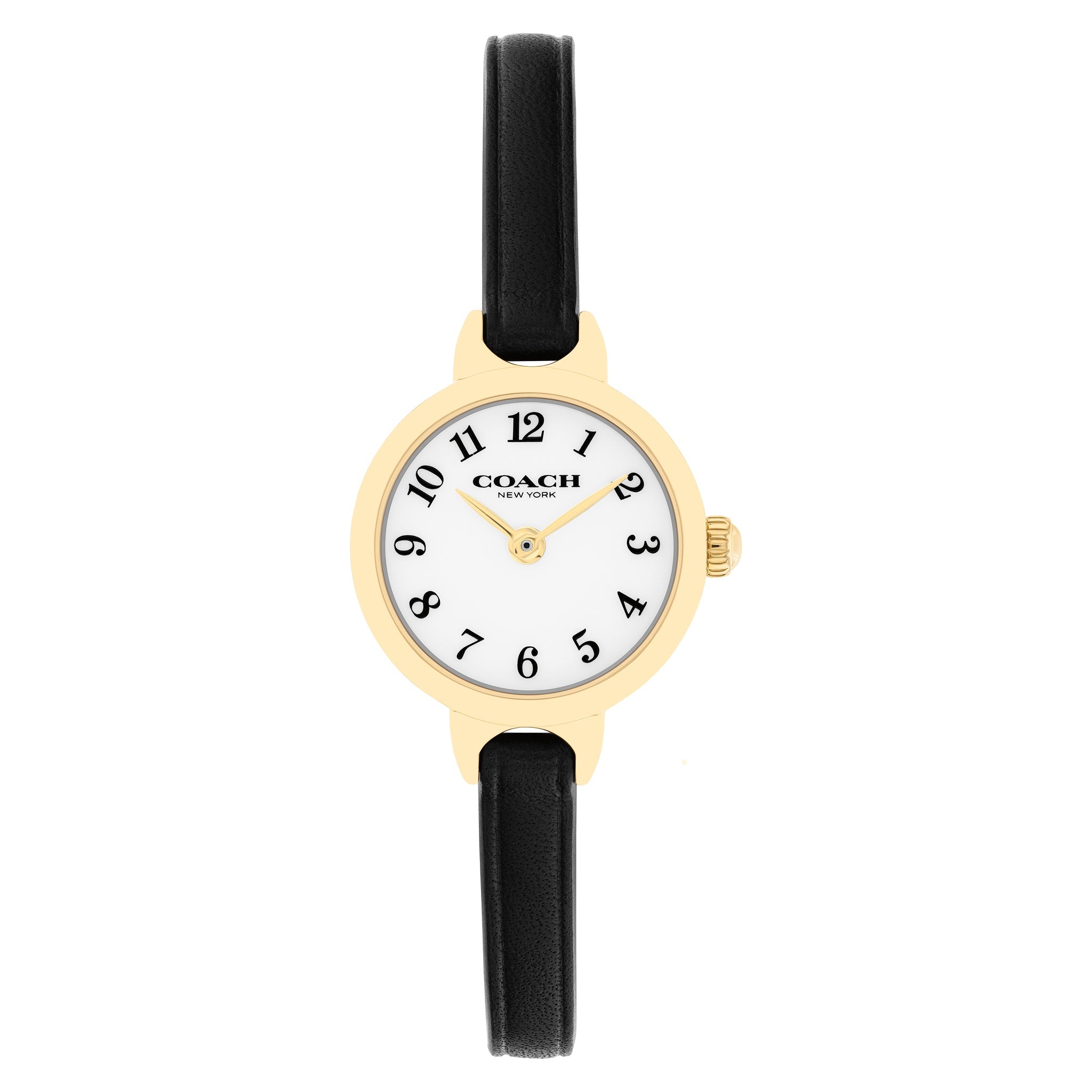 Coach Black Leather White Dial Women's Watch - 14504654