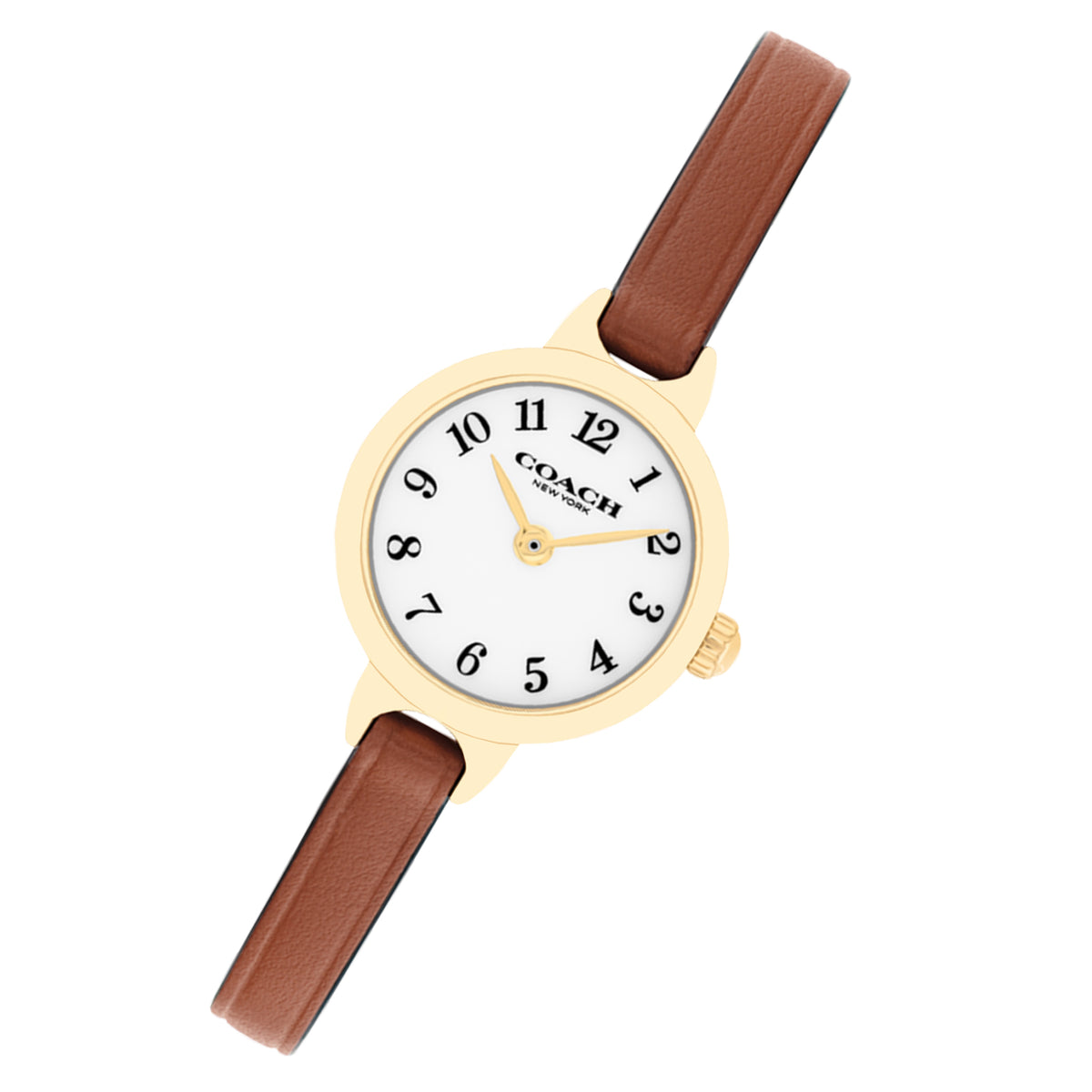 Coach Saddle Leather White Dial Women's Watch - 14504656