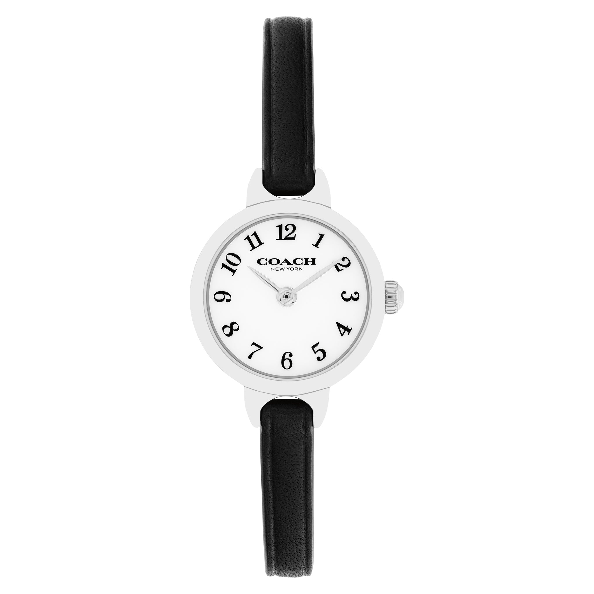 Coach Black Leather White Dial Women's Watch - 14504657