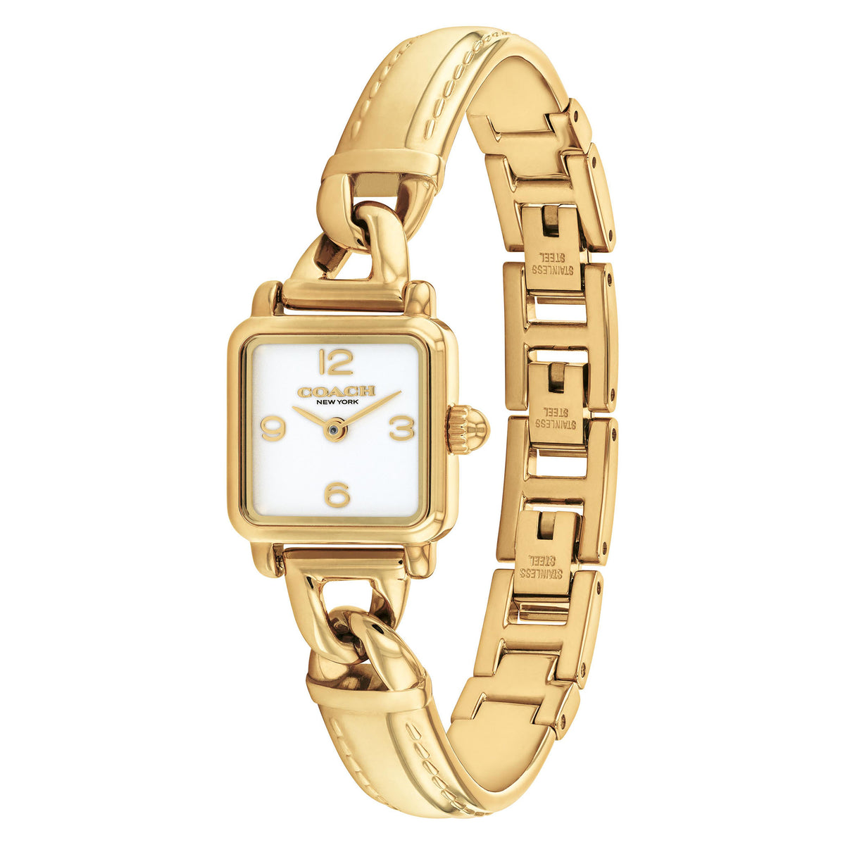 Coach Gold Steel White Dial Women's Watch - 14504669