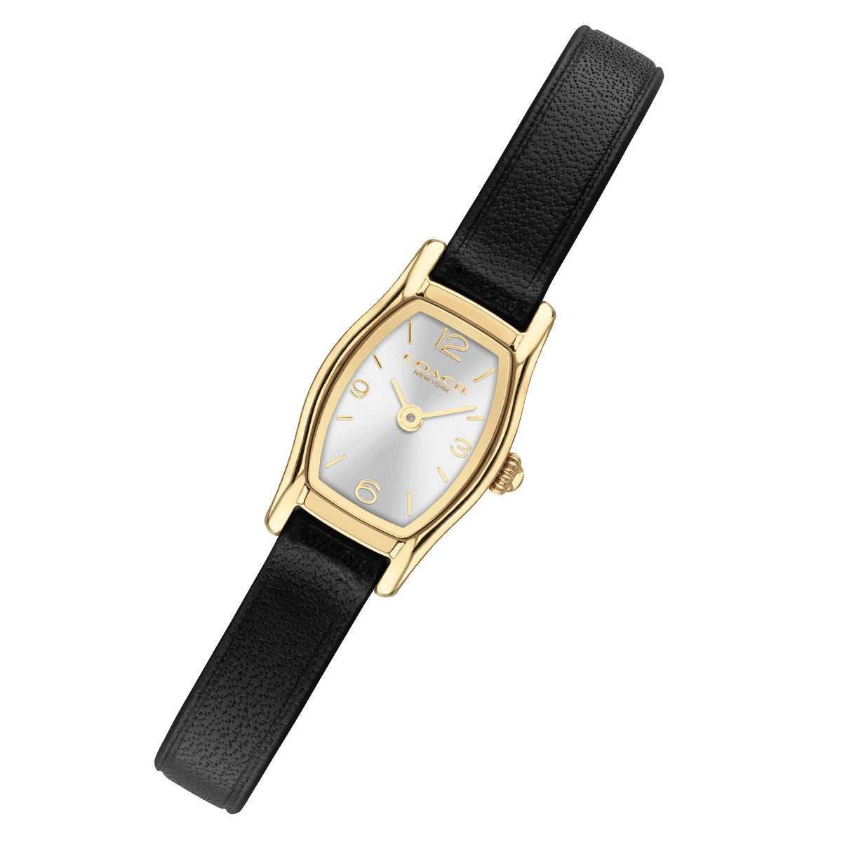 Coach Black Leather Silver White Dial Women's Watch - 14504719