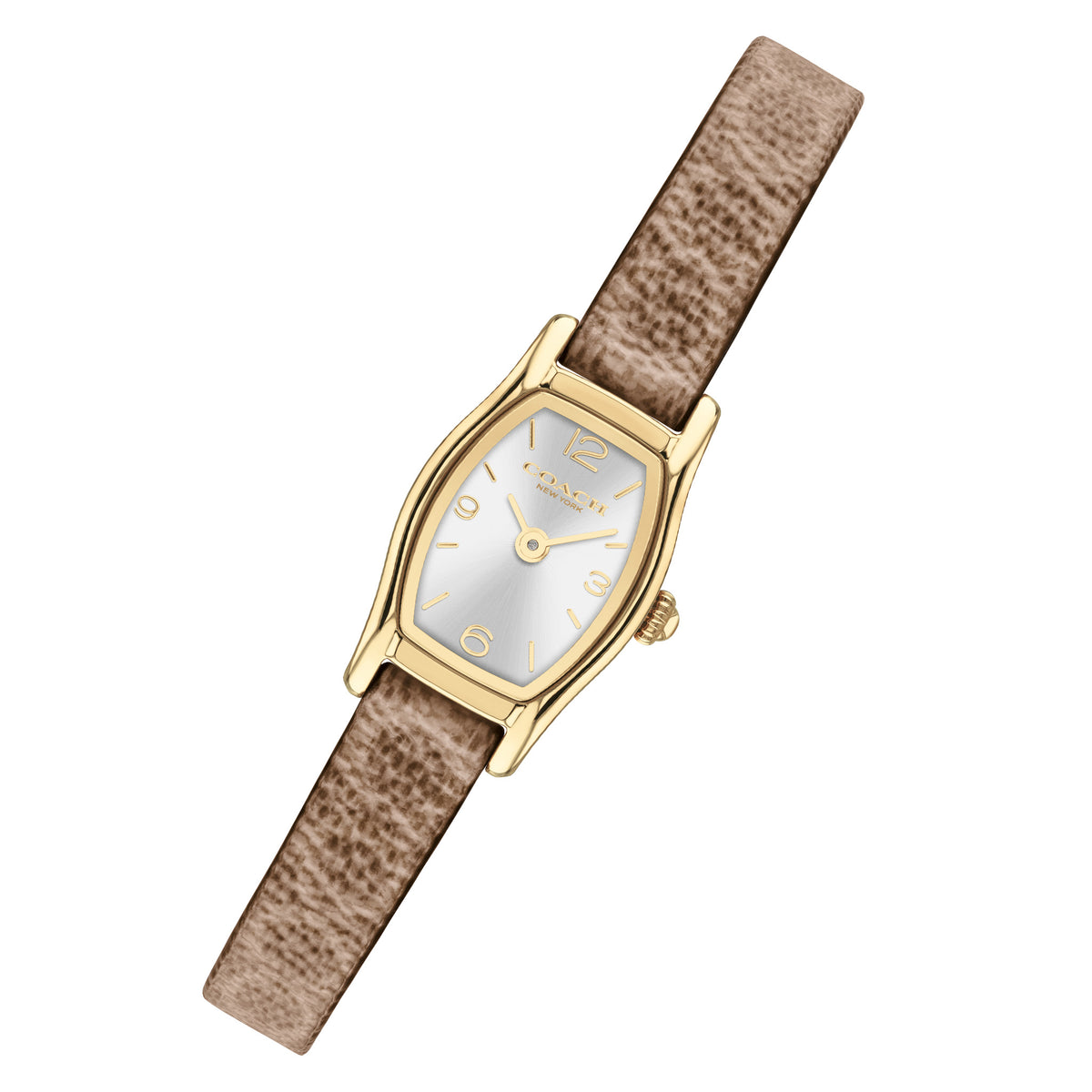 Coach Caramel Leather Silver White Dial Women's Watch - 14504720