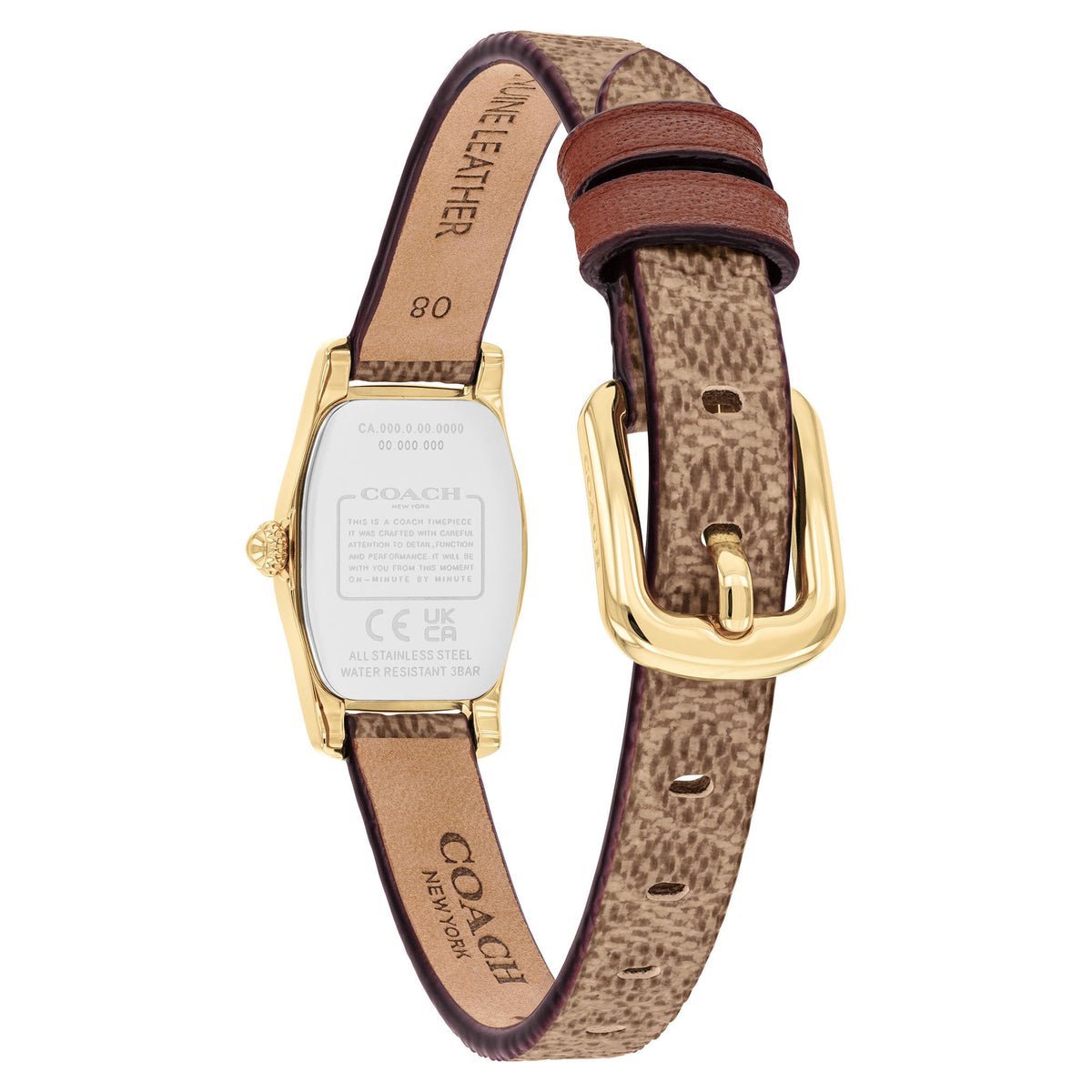 Coach Caramel Leather Silver White Dial Women's Watch - 14504720