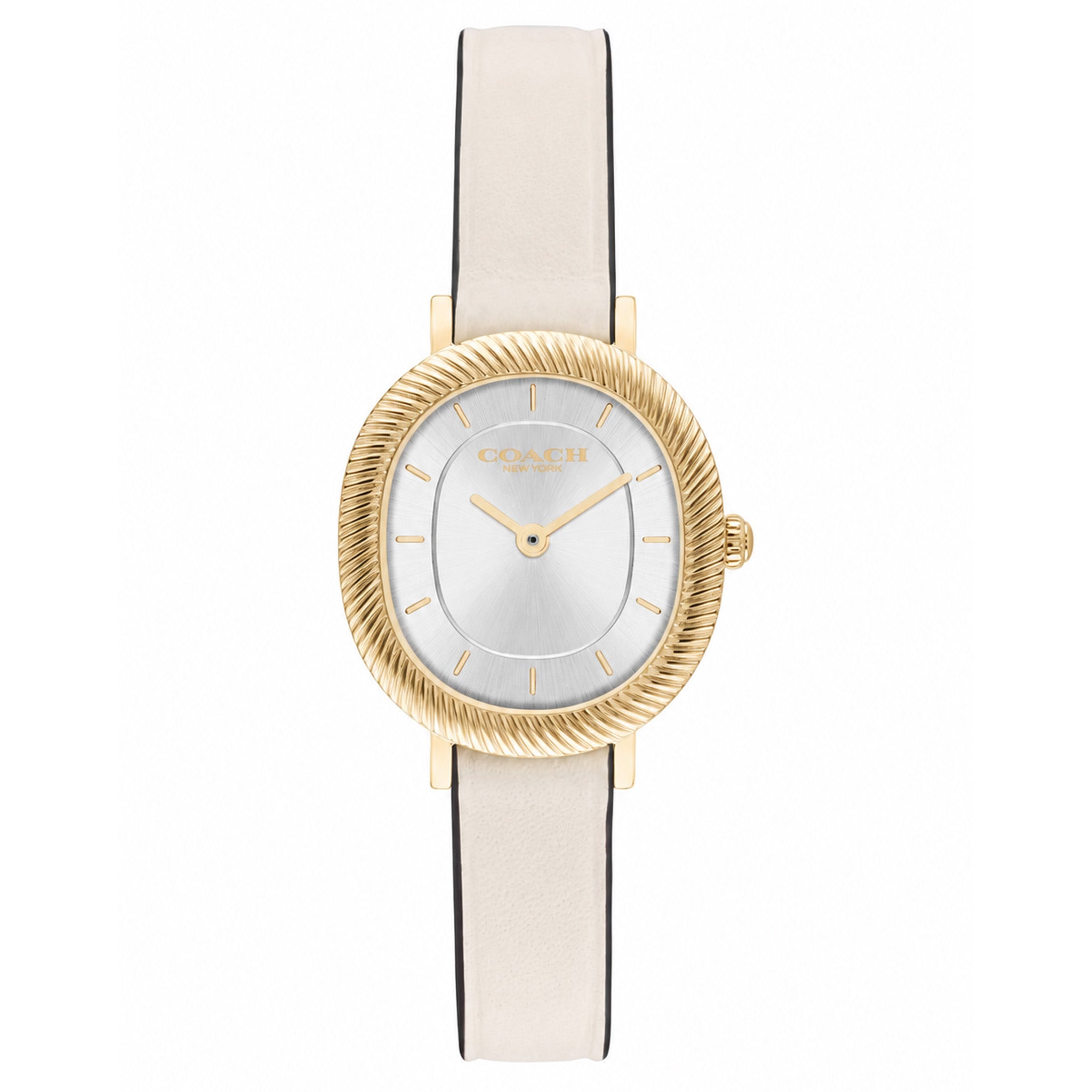 Coach Chalk Leather Silver White Dial Women's Watch - 14504724