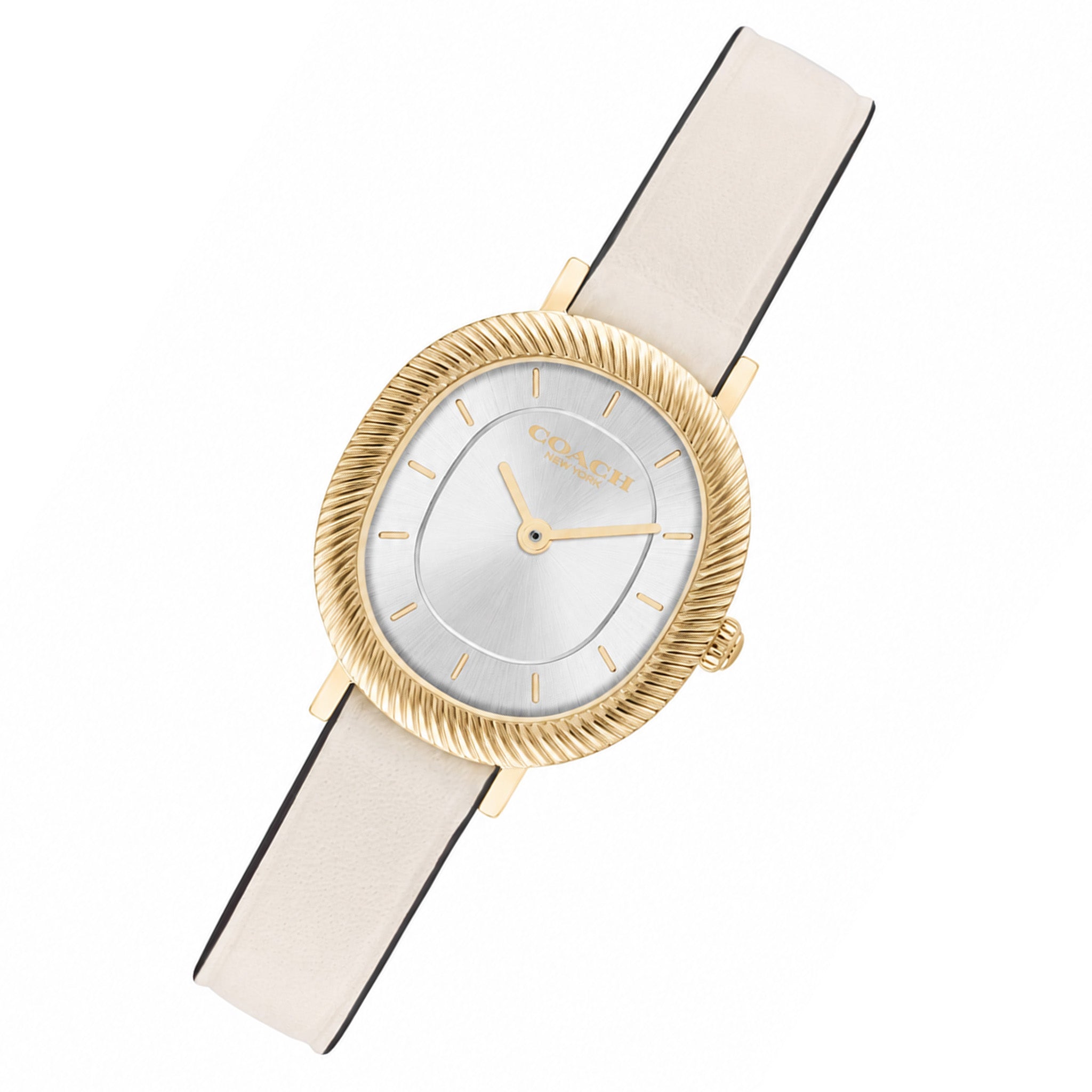 Coach Chalk Leather Silver White Dial Women's Watch - 14504724