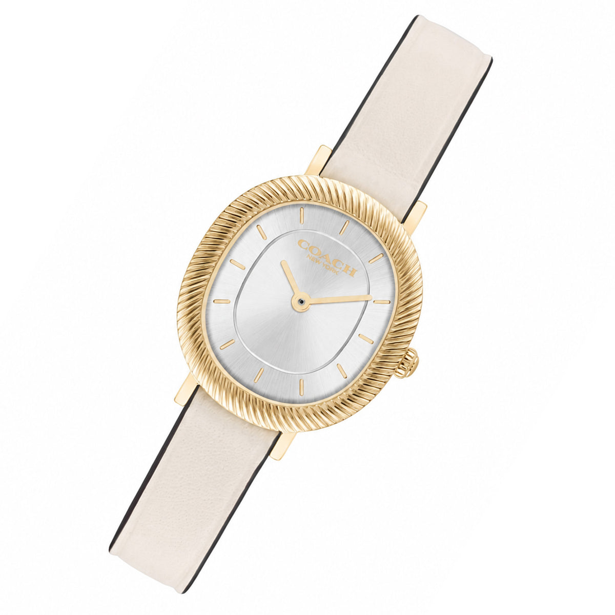 Coach Chalk Leather Silver White Dial Women's Watch - 14504724