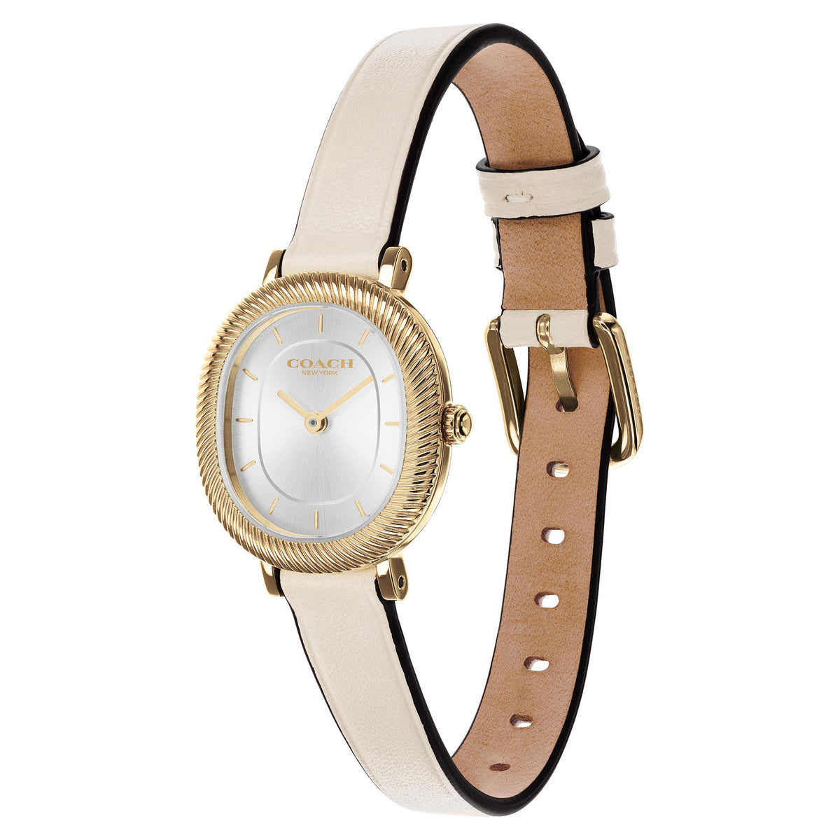 Coach Chalk Leather Silver White Dial Women's Watch - 14504724