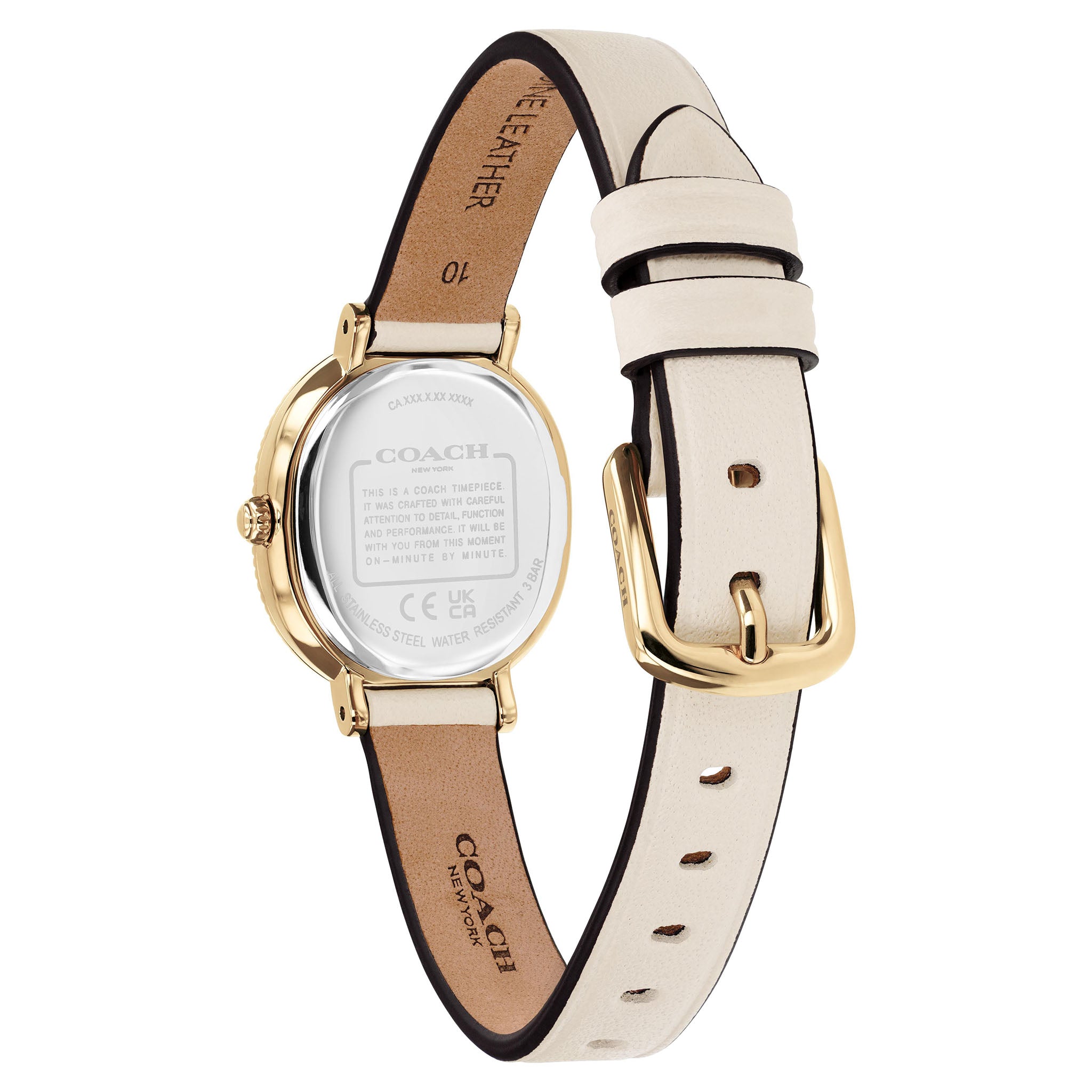 Coach Chalk Leather Silver White Dial Women's Watch - 14504724