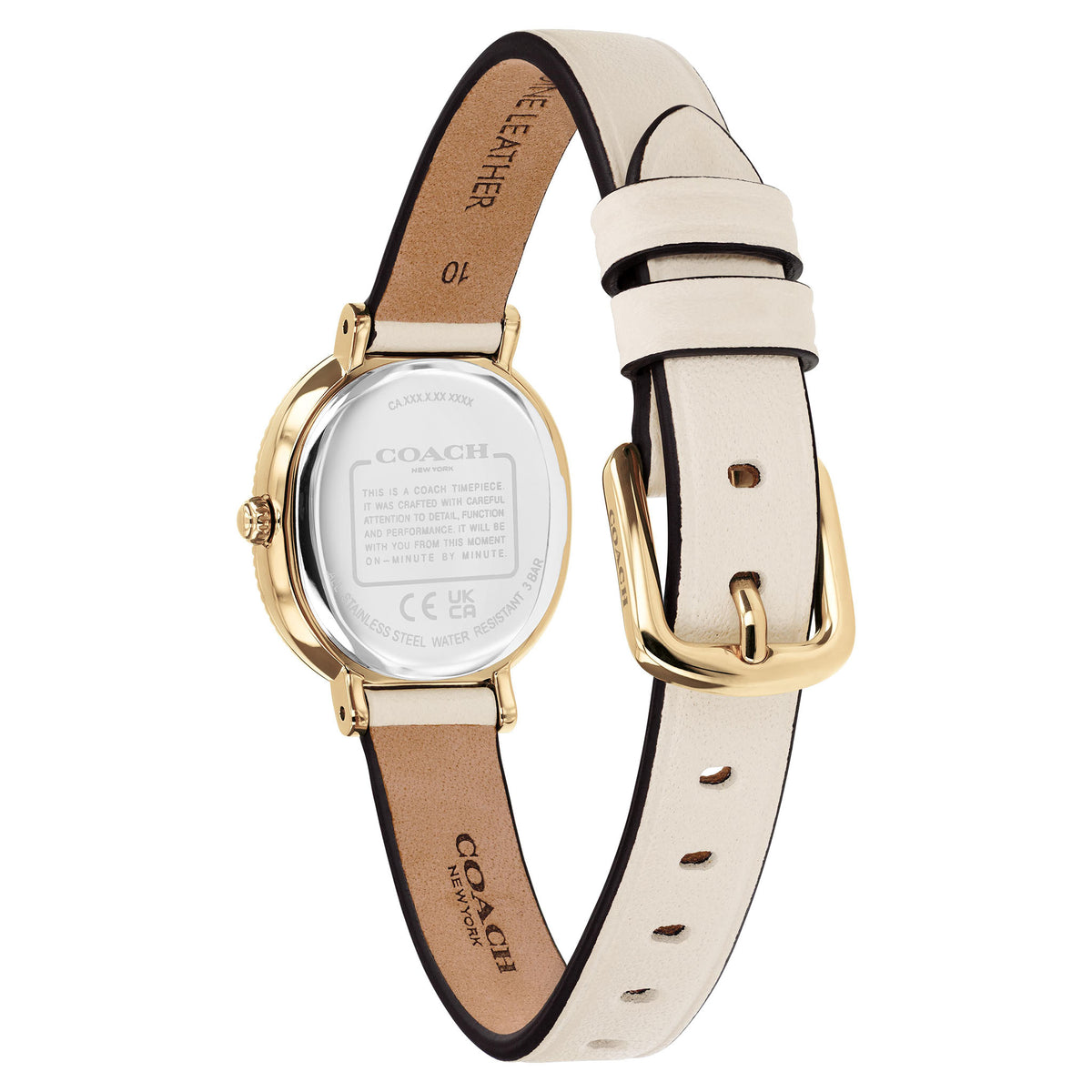 Coach Chalk Leather Silver White Dial Women's Watch - 14504724