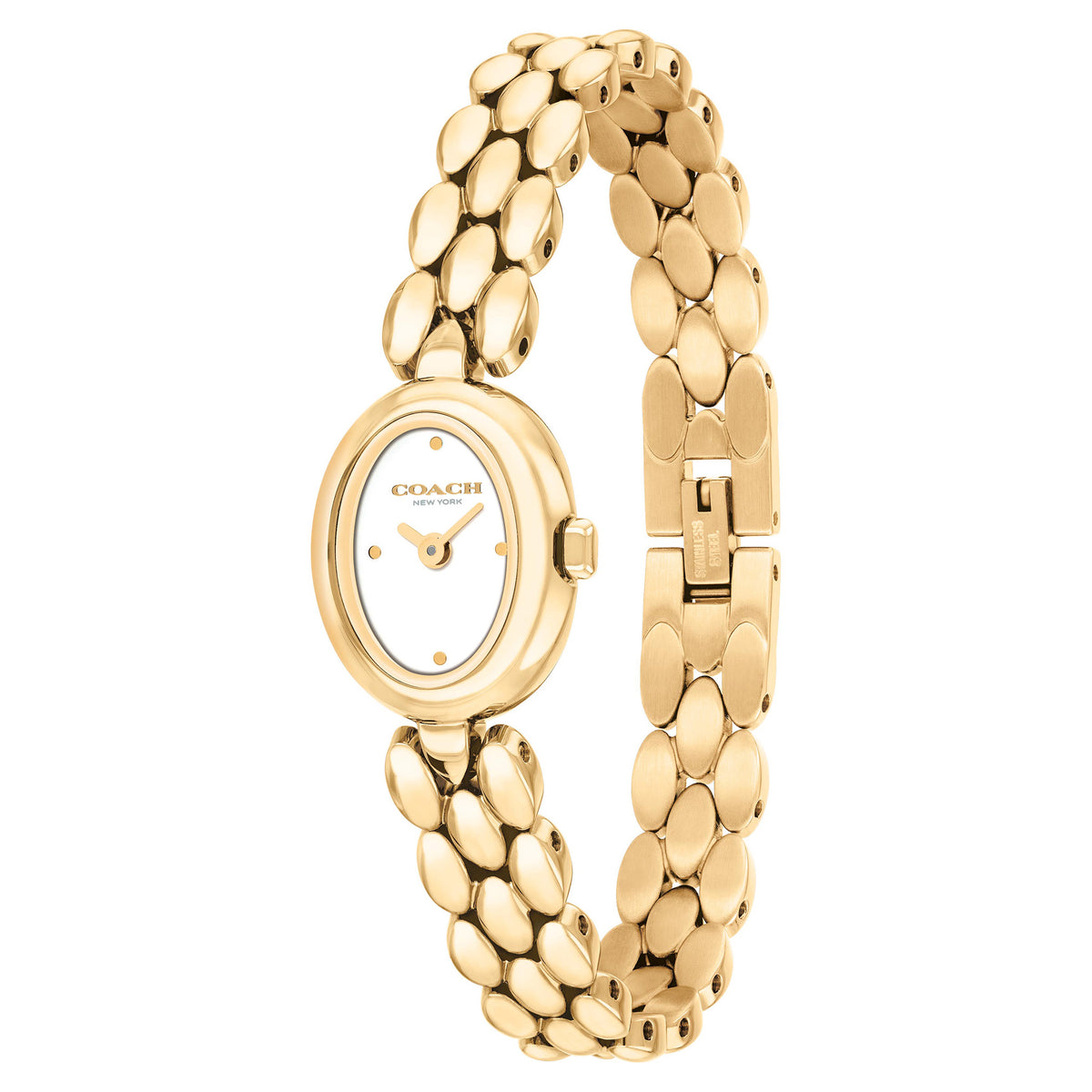 Coach Gold Steel Chalk Dial Women's Watch - 14504735