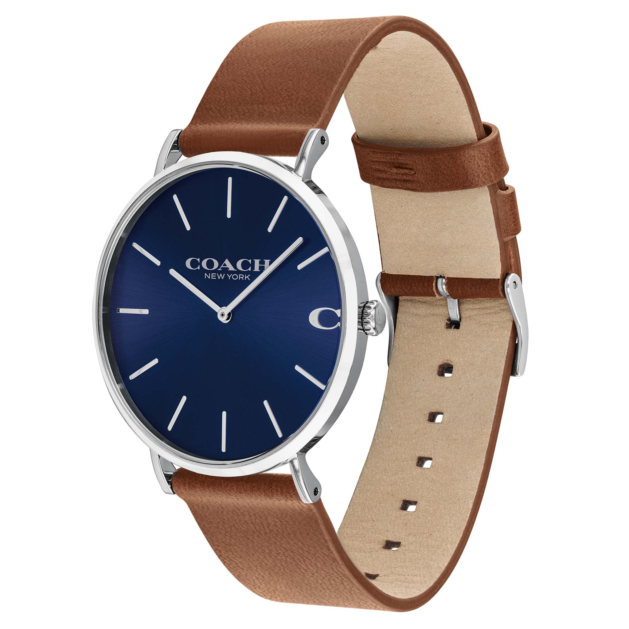 Coach Charles Brown Leather Blue Dial Men's Watch - 14602151
