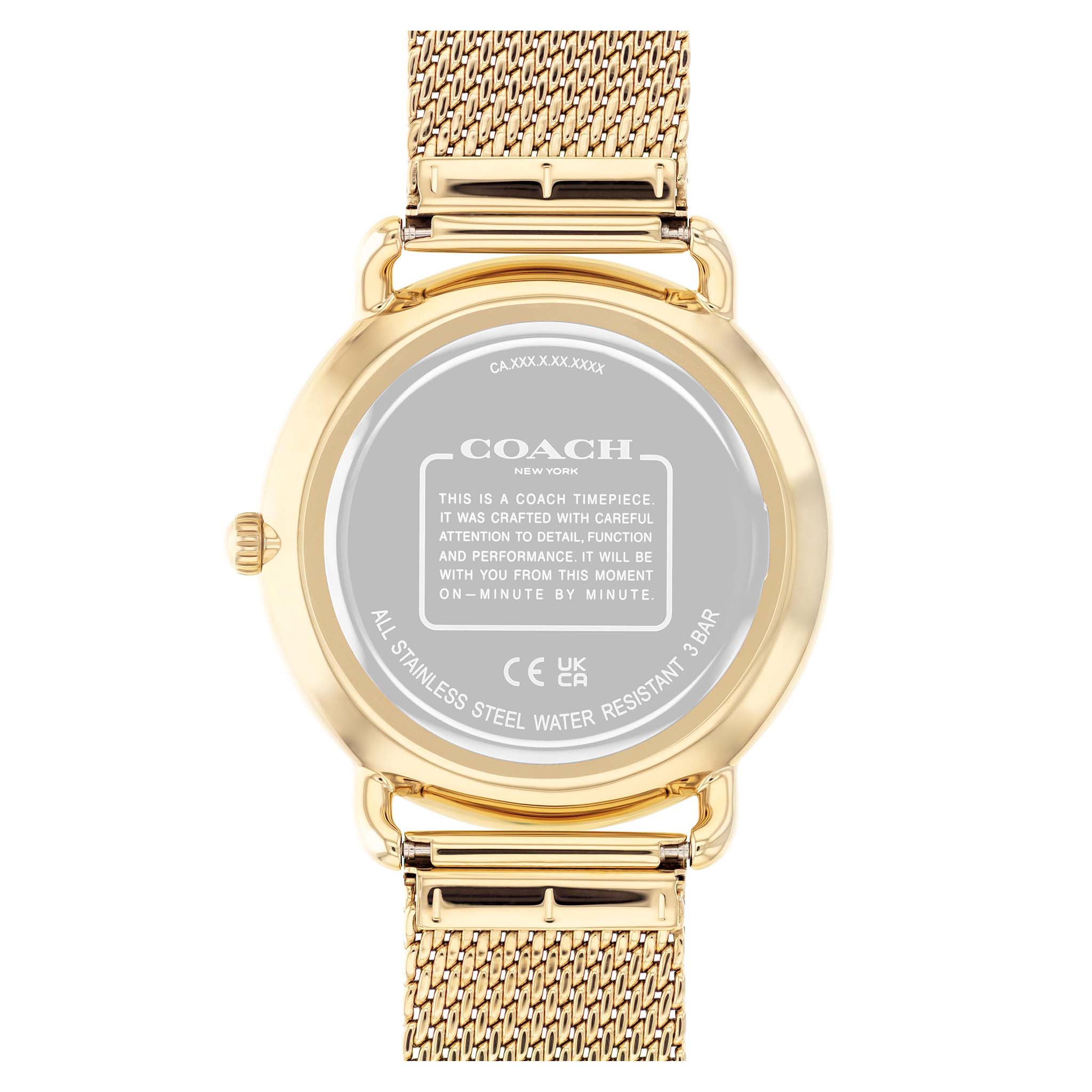 Coach Gold Steel Mesh Black Dial Men's Watch - 14602654