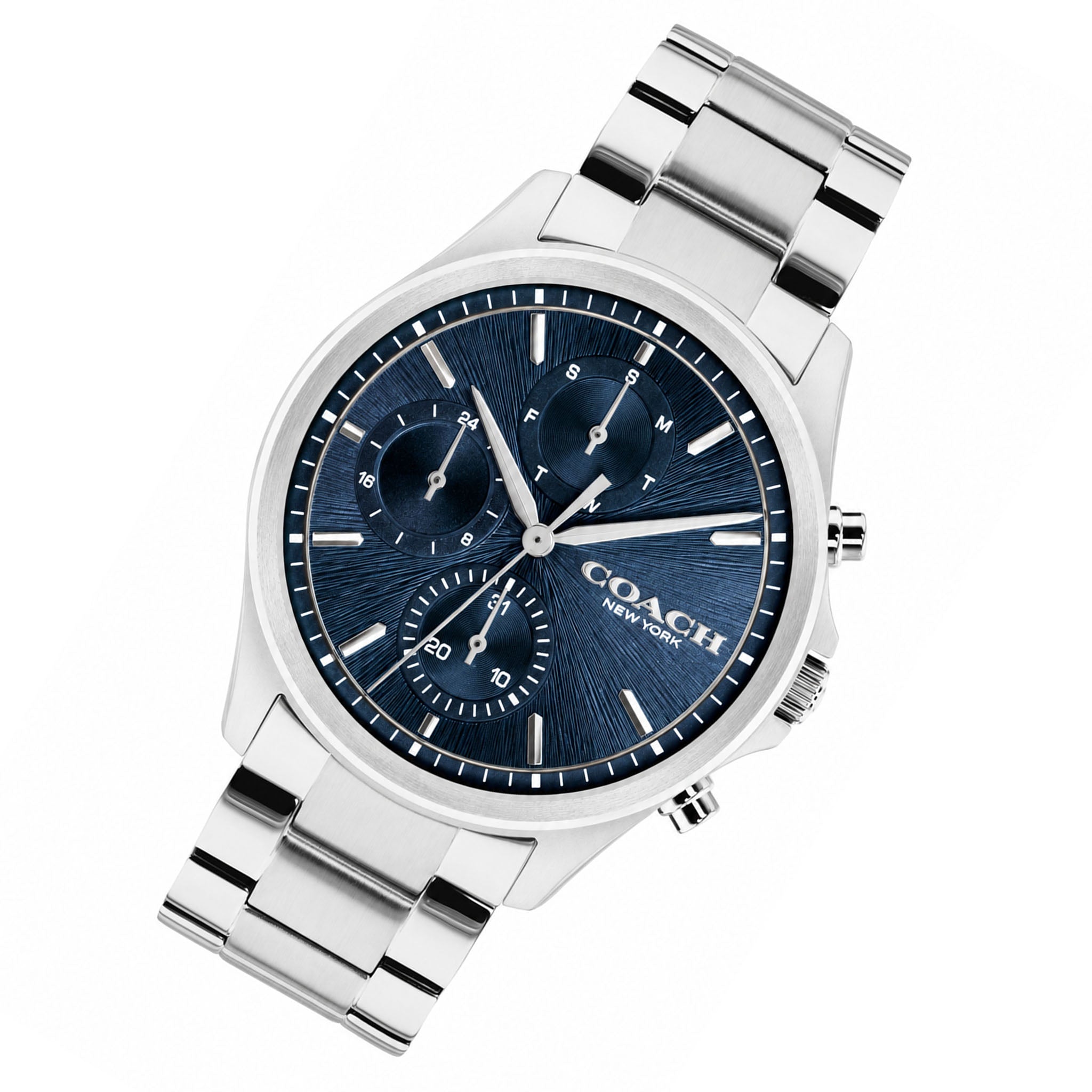 Coach Stainless Steel Navy Dial Multi-function Men's Watch - 14602776