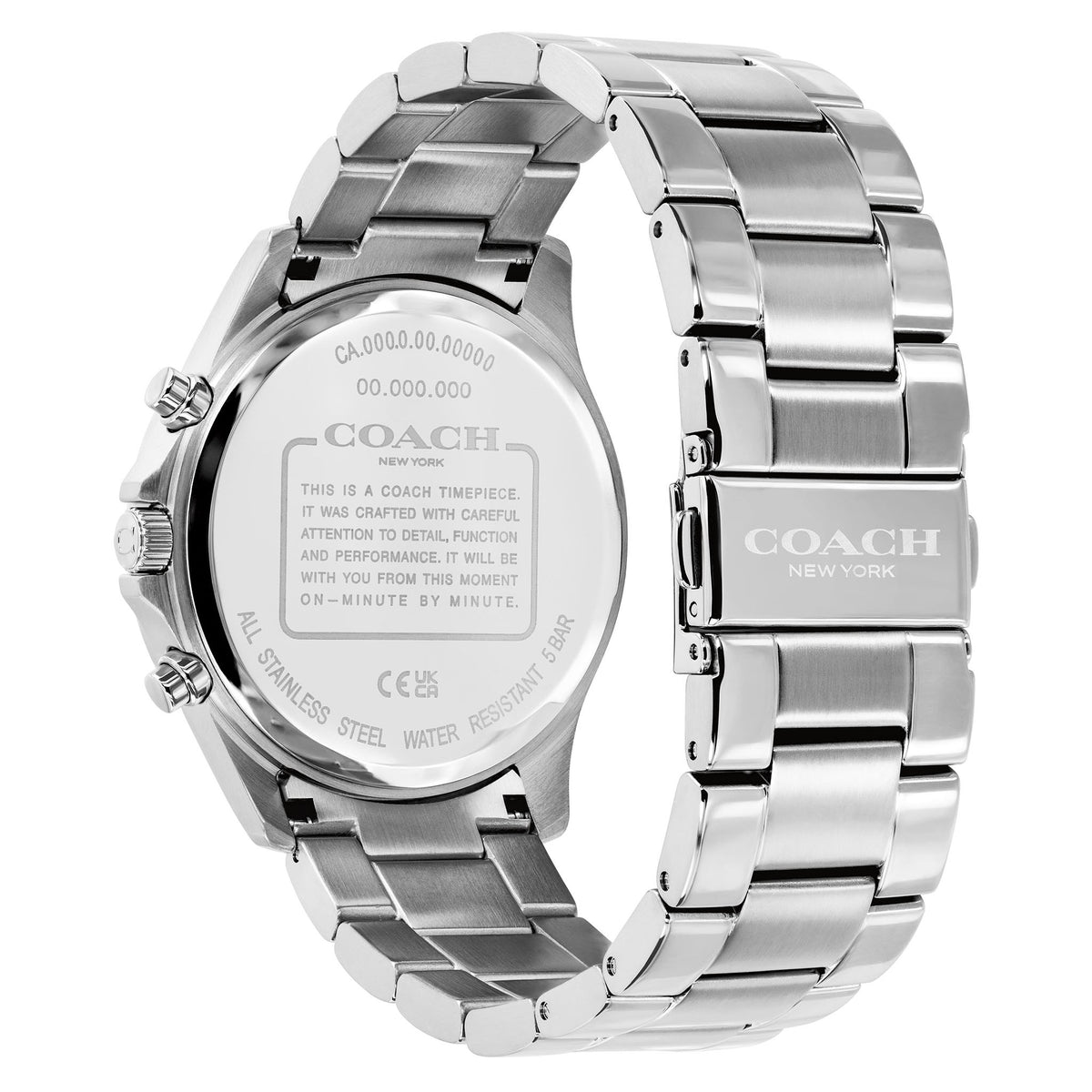 Coach Stainless Steel Navy Dial Multi-function Men's Watch - 14602776