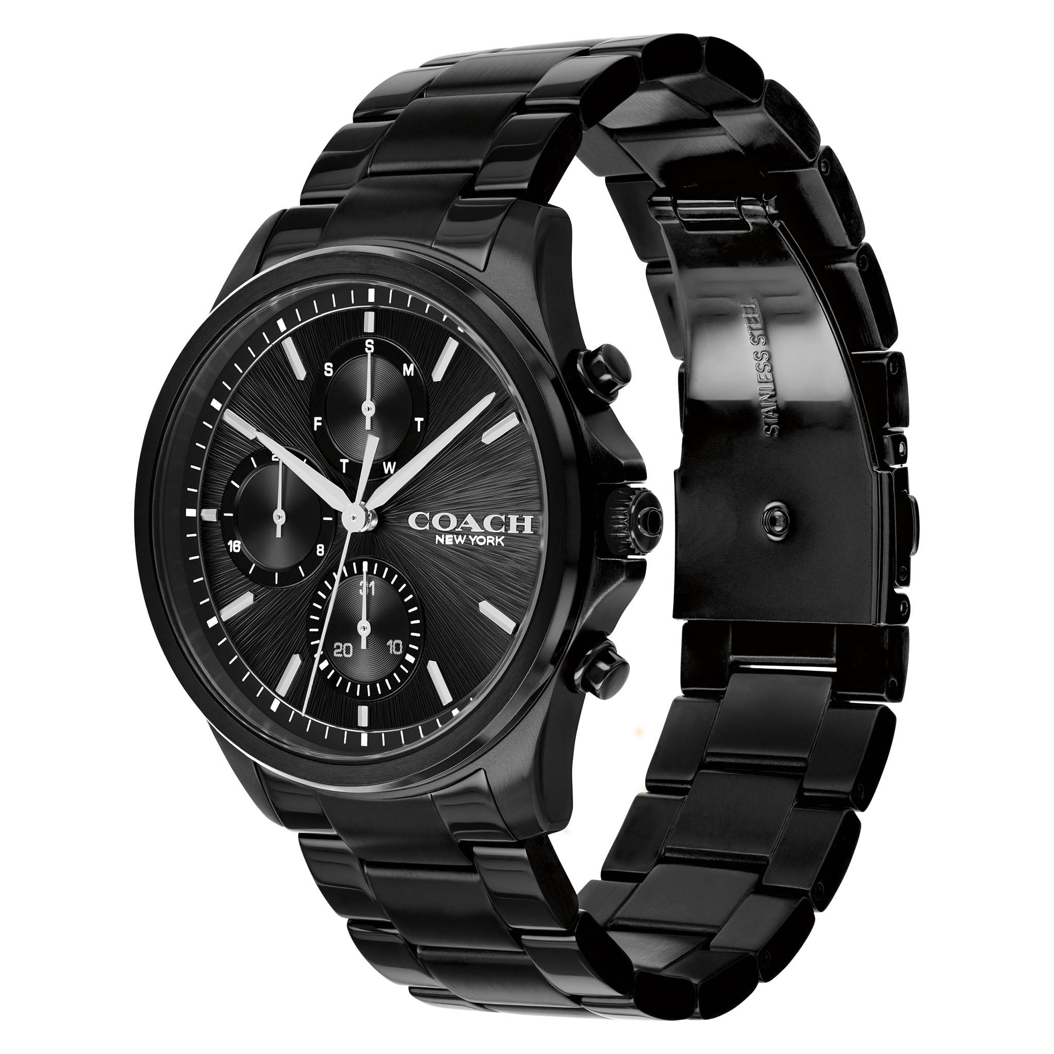 Coach Black Steel Multi-function Men's Watch - 14602778