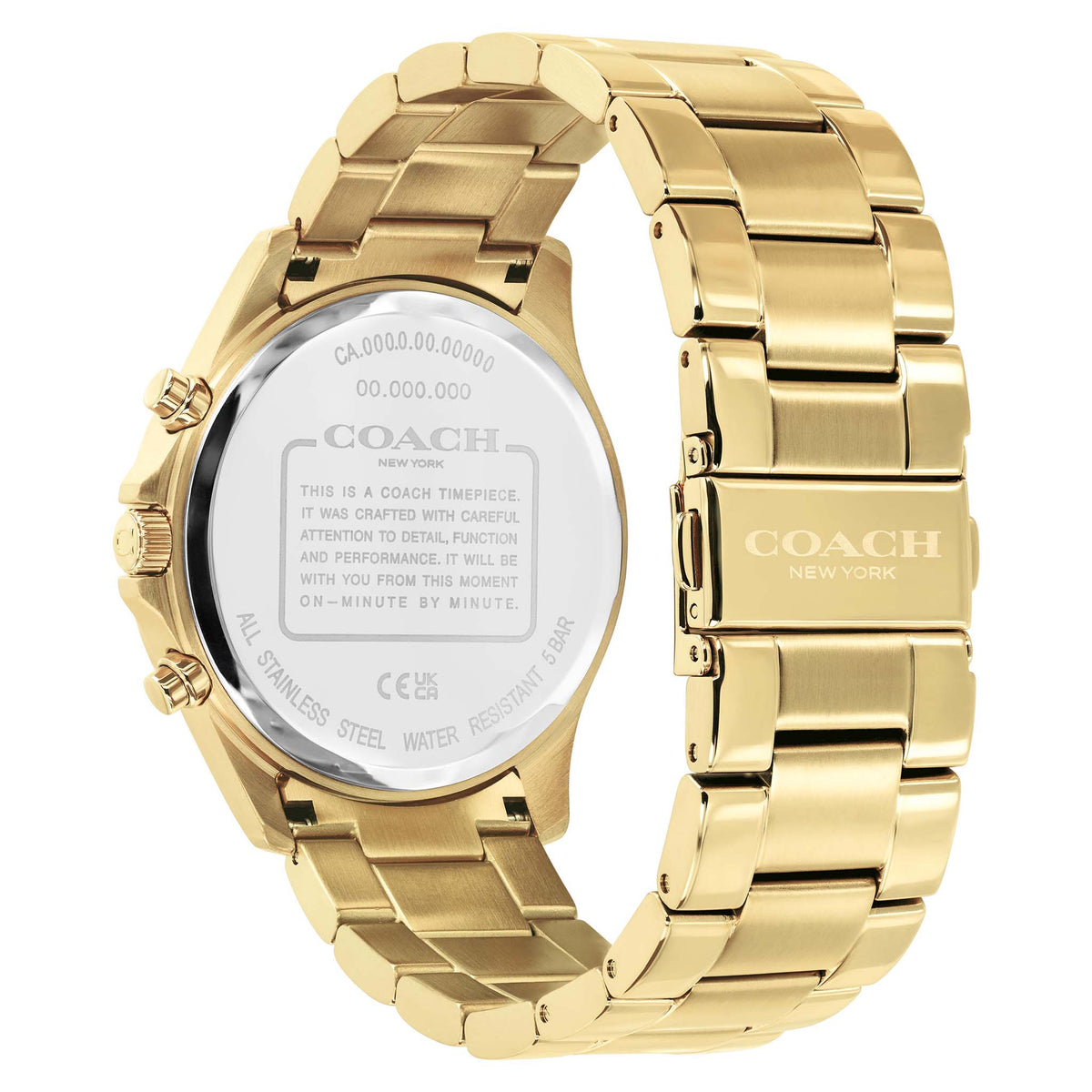 Coach Gold Steel Green Dial Multi-function Men's Watch - 14602779