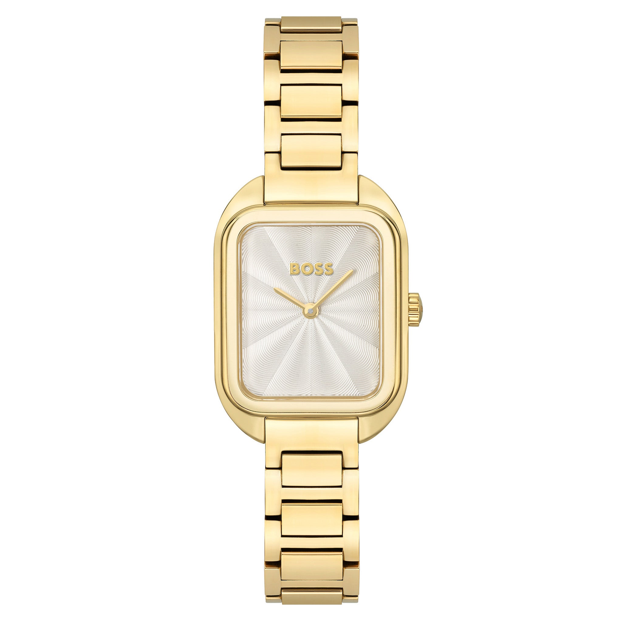 Hugo Boss Gold Steel Silver White Dial Slim Women's Watch - 1502684