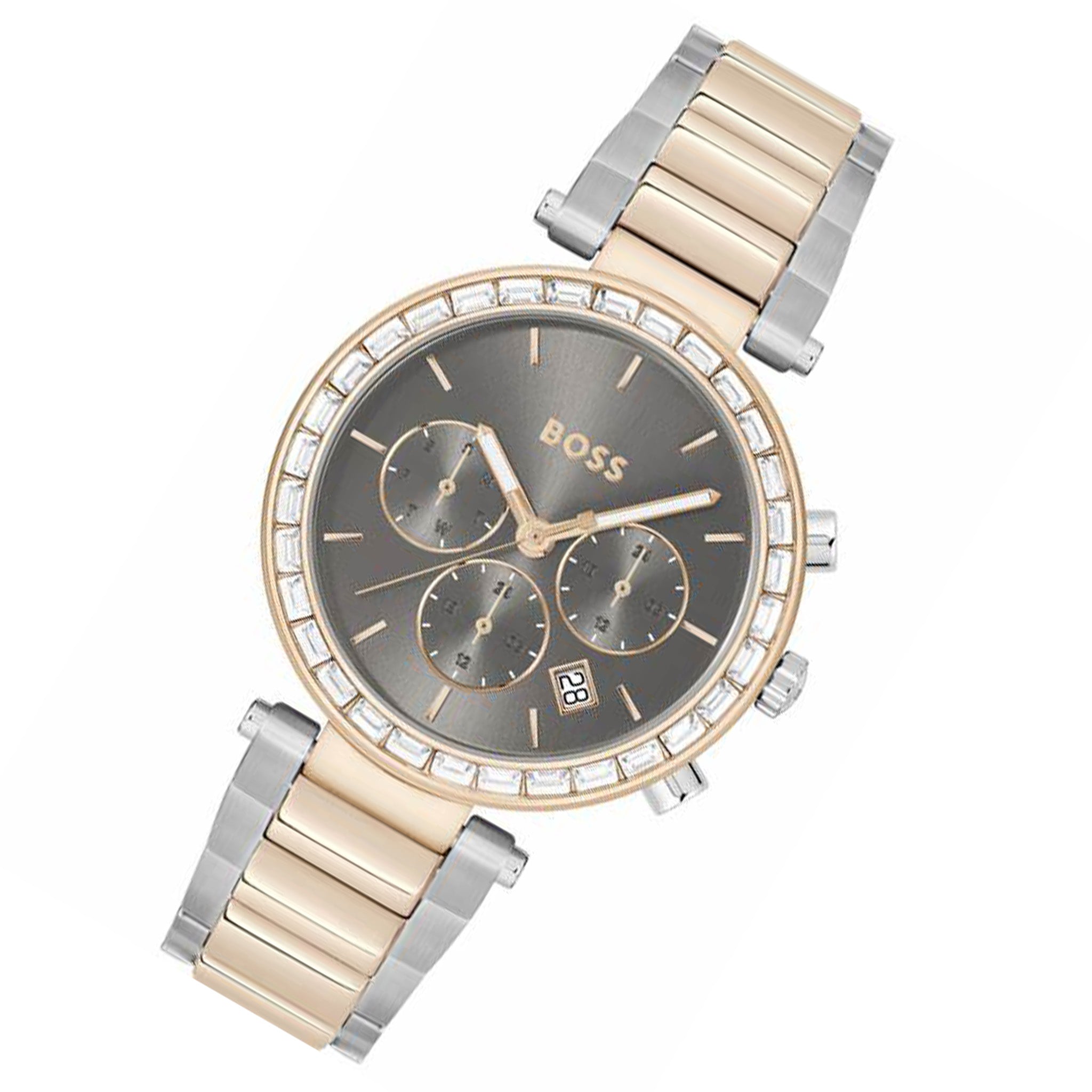 BOSS by Hugo Boss Two-Tone Steel Grey Dial Multi-function Women's Watch - 1502690