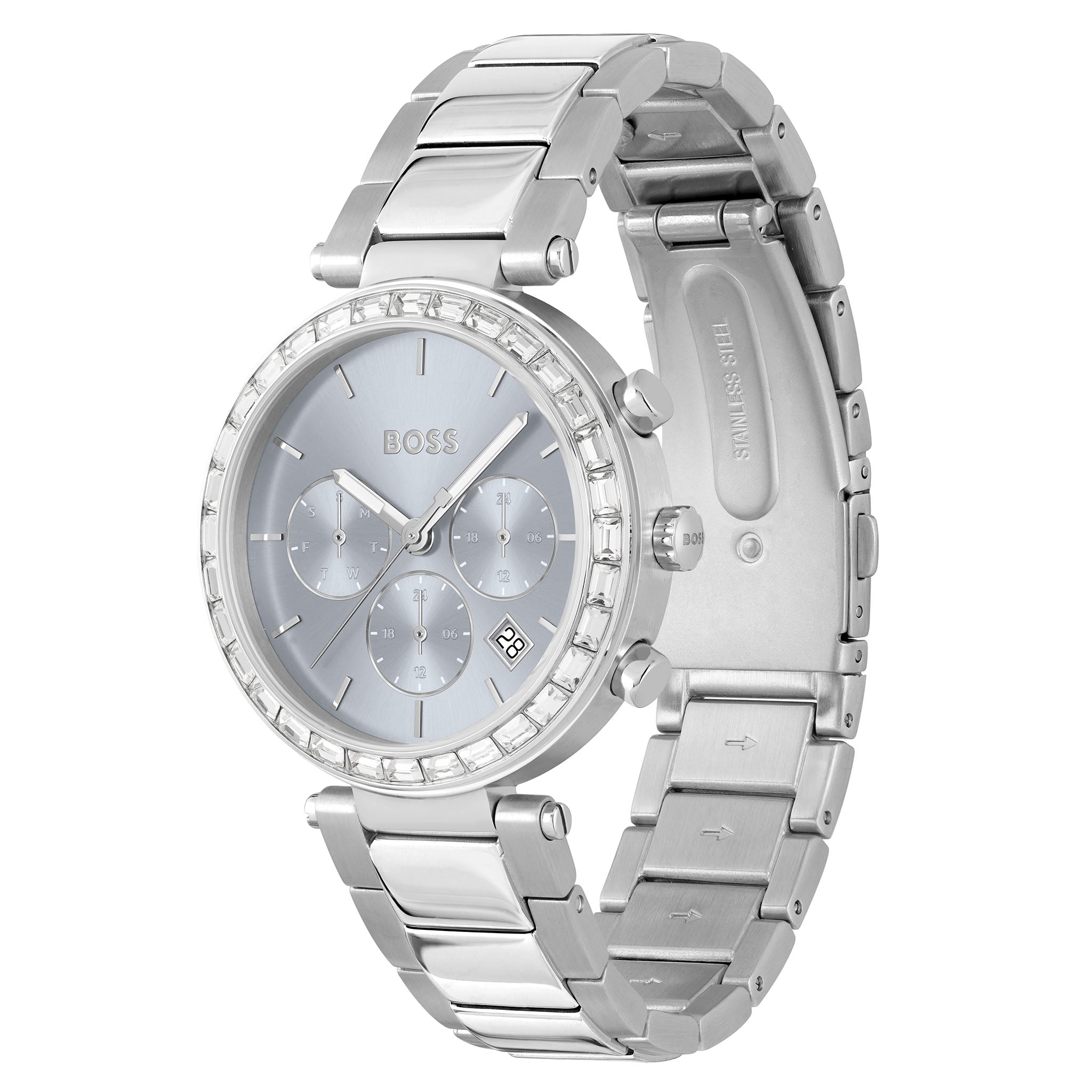 BOSS by Hugo Boss Stainless Steel Blue Dial Multi-function Women's Watch - 1502692