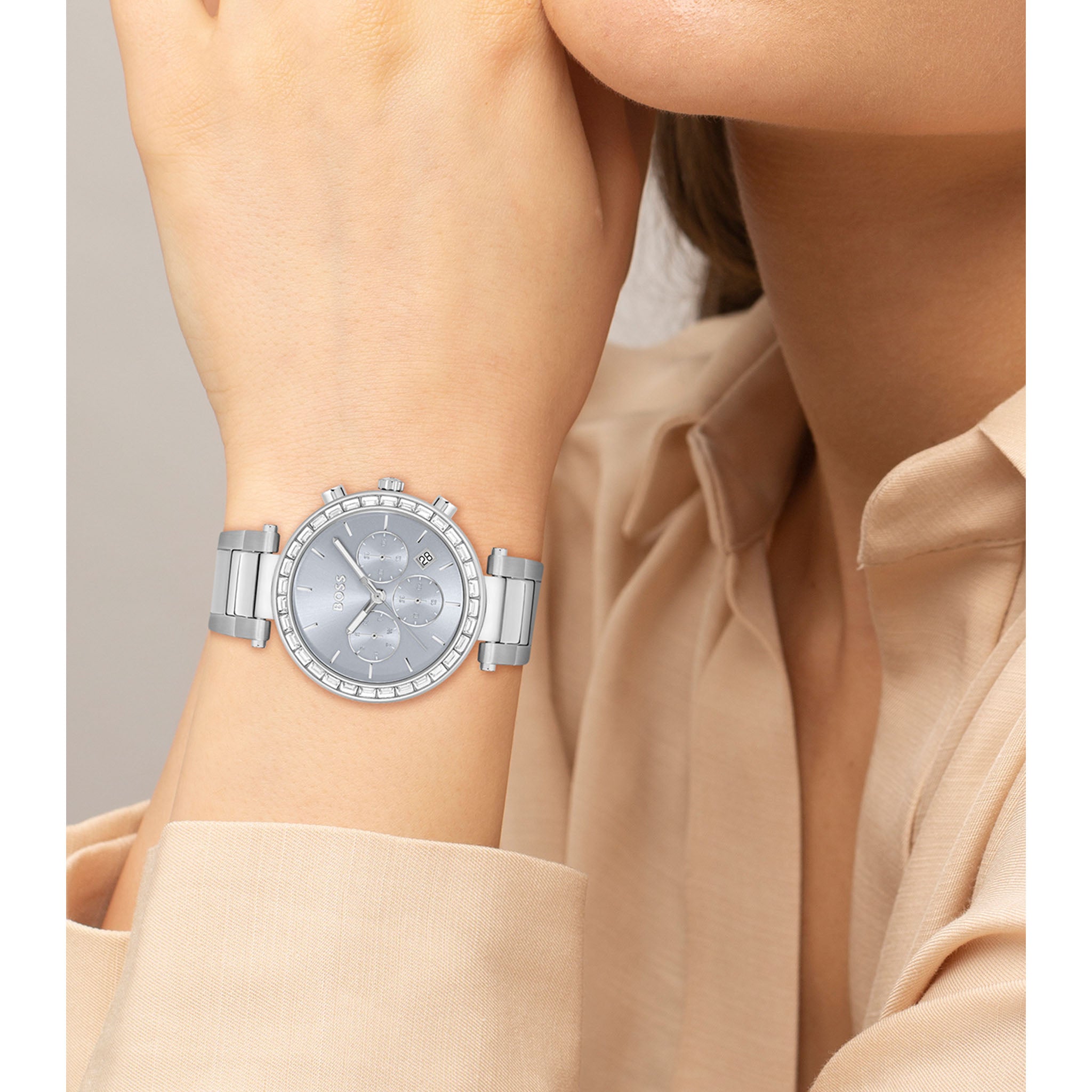 BOSS by Hugo Boss Stainless Steel Blue Dial Multi-function Women's Watch - 1502692