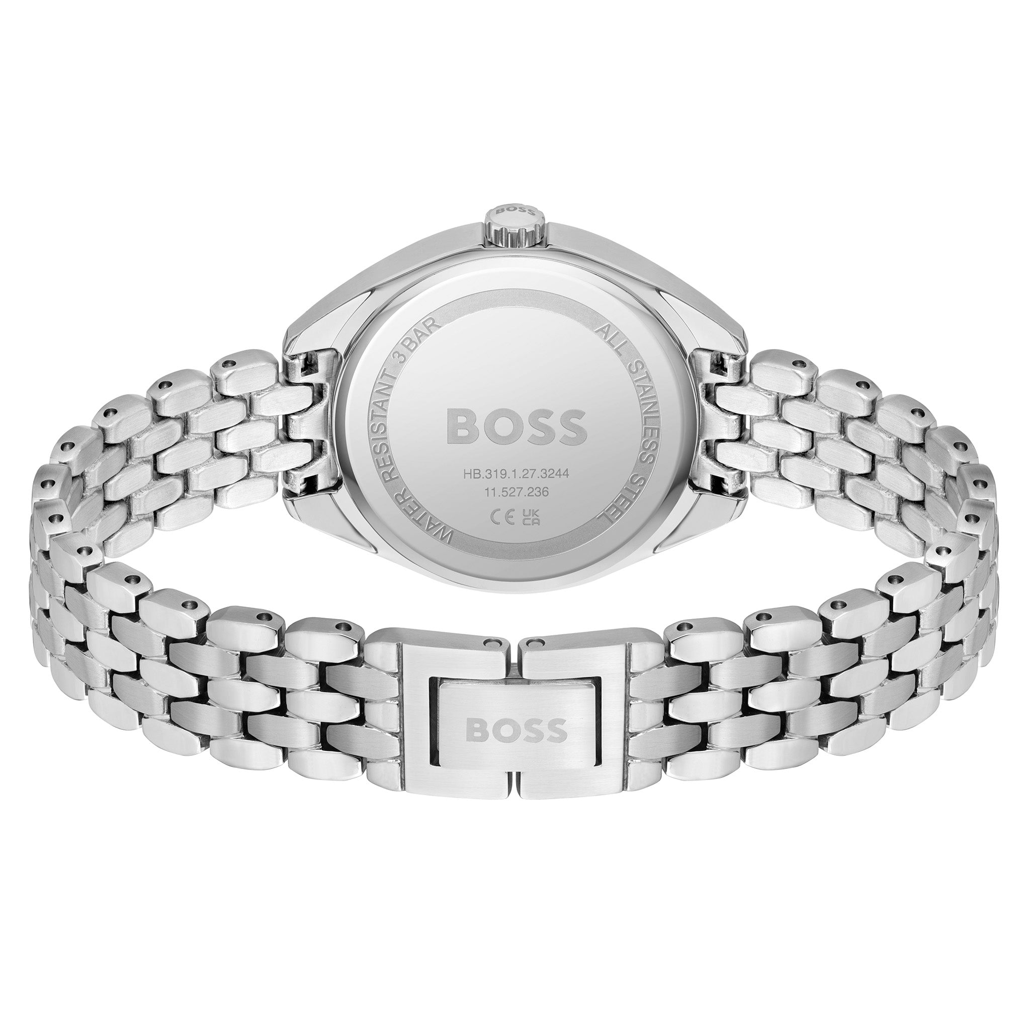 BOSS by Hugo Boss Stainless Steel Silver White Dial Slim Women's Watch - 1502722