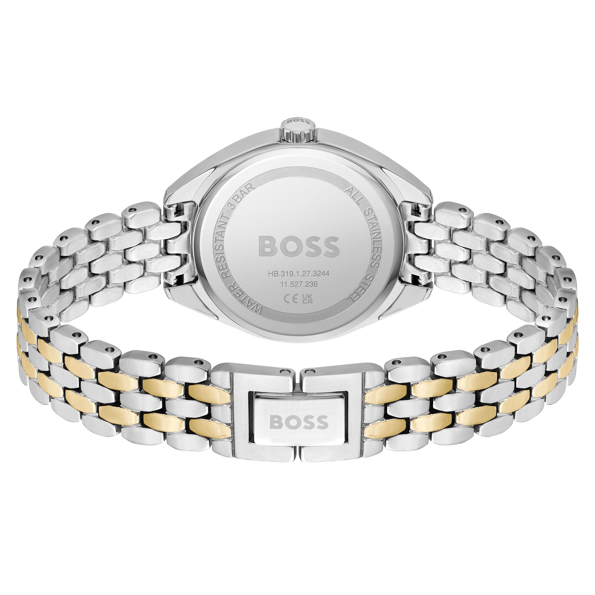 BOSS by Hugo Boss Two-Tone Steel Silver White Dial Slim Women's Watch - 1502724