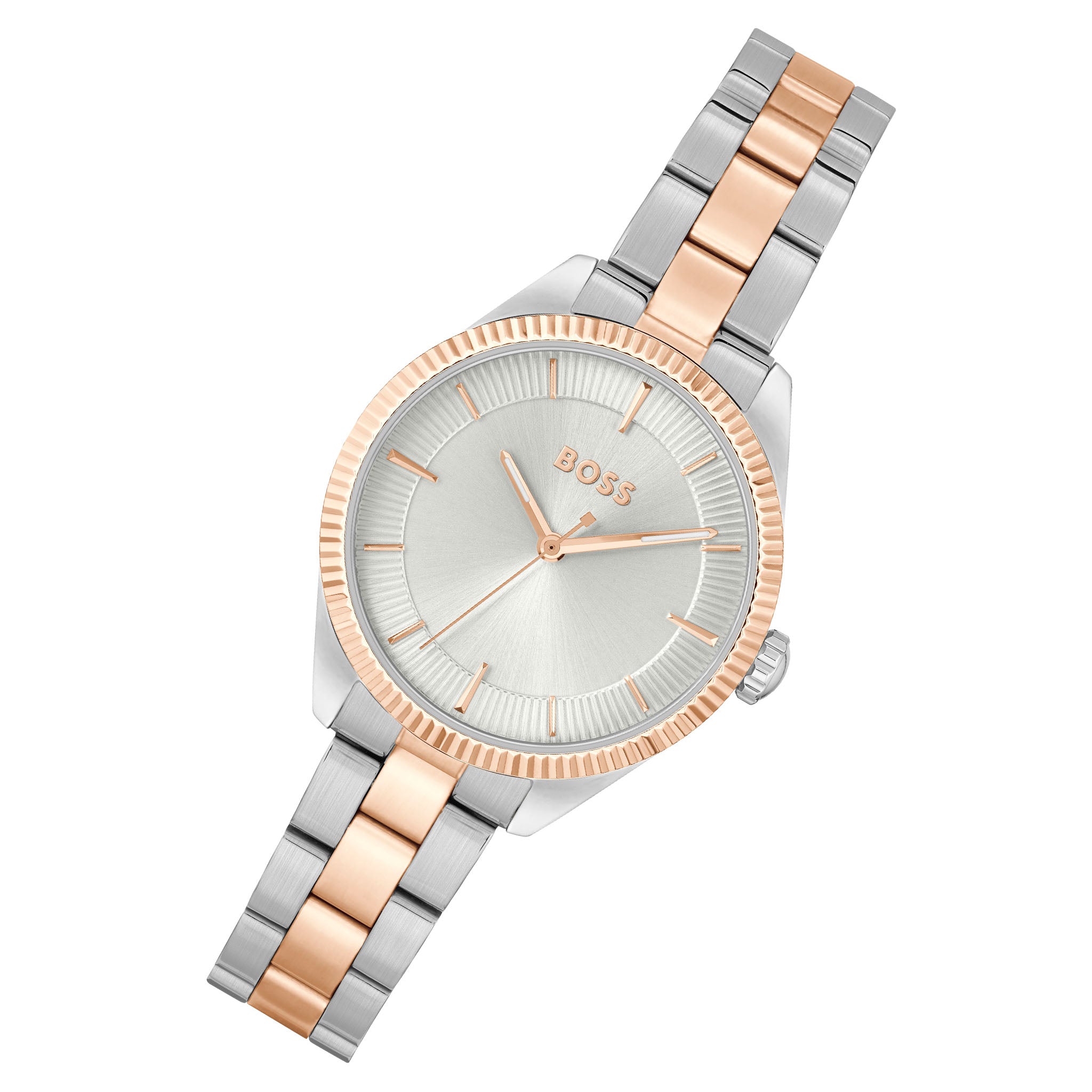 BOSS by Hugo Boss Two-Tone Steel Silver White Dial Women's Watch - 1502727