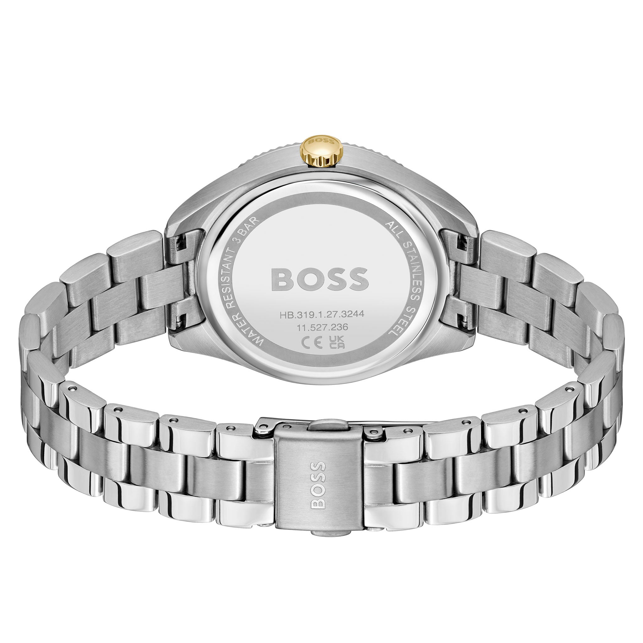 BOSS by Hugo Boss Stainless Steel Silver White Dial Multi-function Women's Watch - 1502800