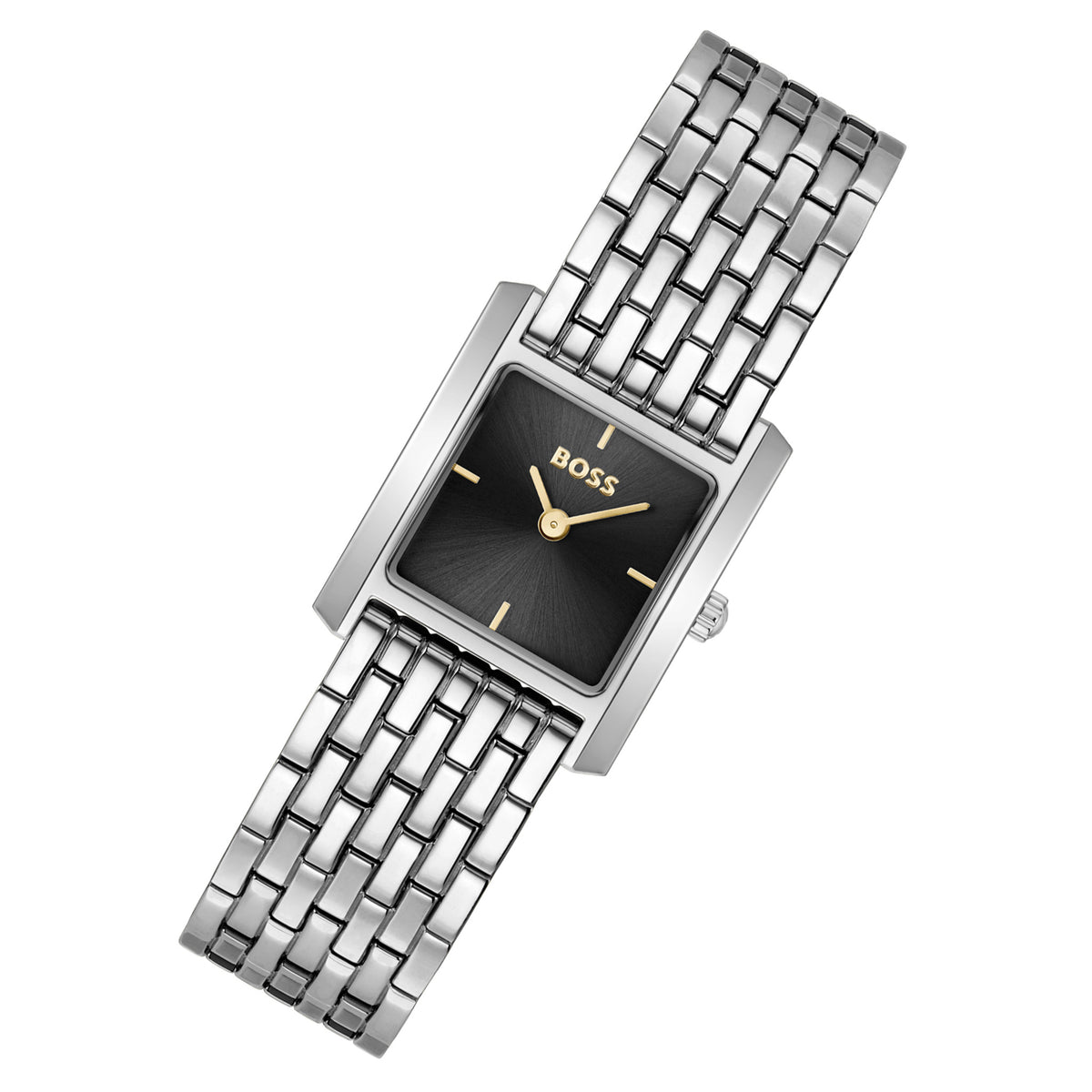 BOSS by Hugo Boss Silver Steel Black Dial Women's Watch - 1502844