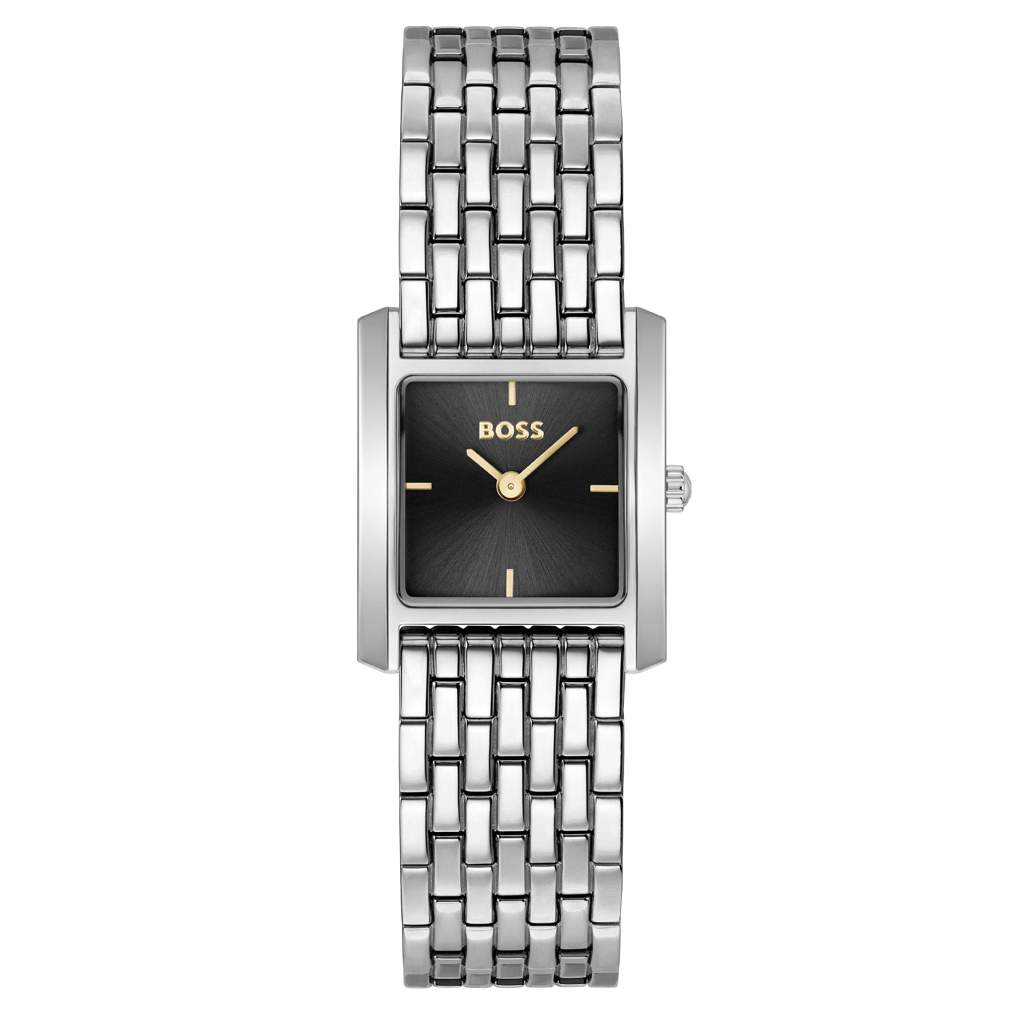 BOSS by Hugo Boss Silver Steel Black Dial Women's Watch - 1502844