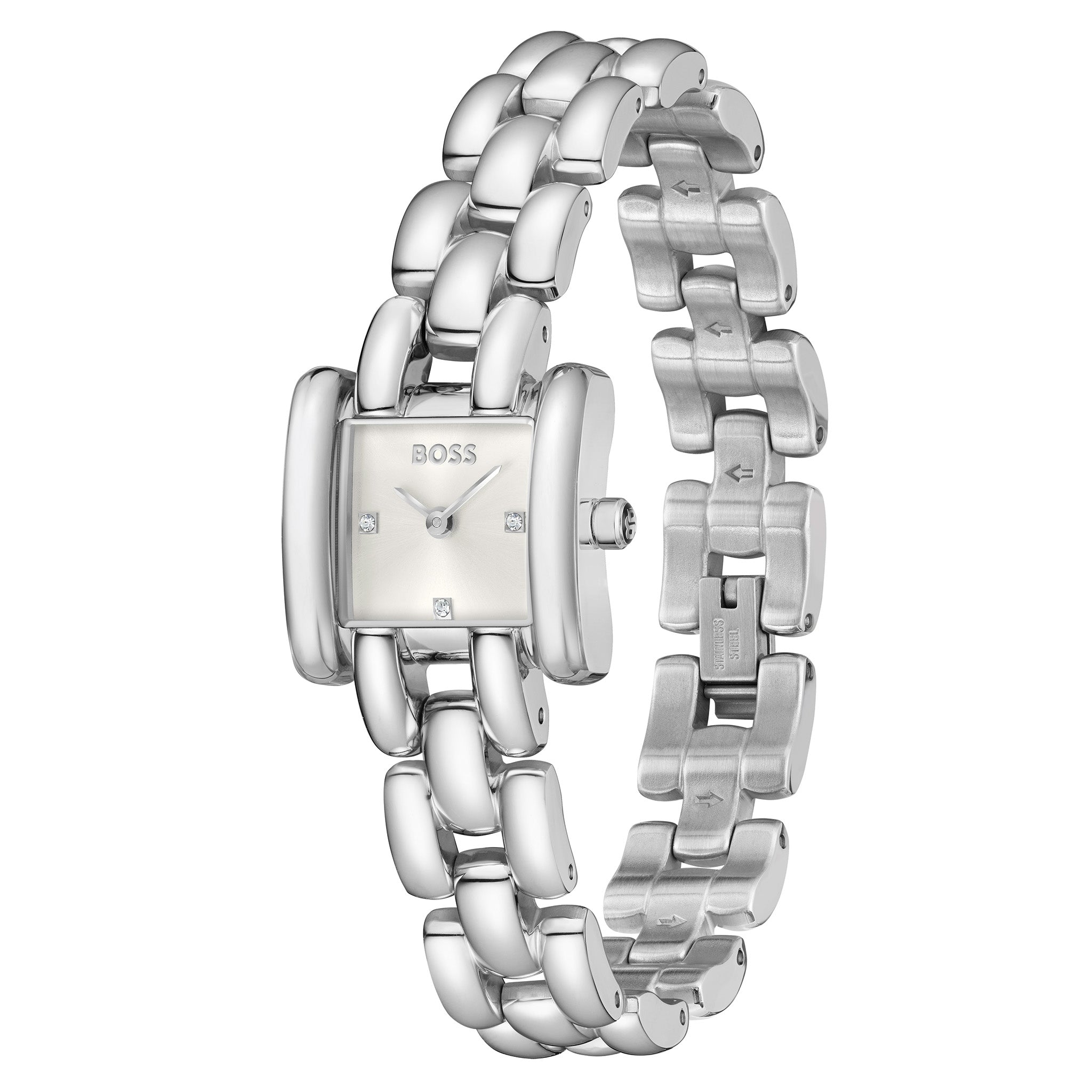 BOSS By Hugo Boss Stainless Steel Silver White Dial Women's Watch - 1502873