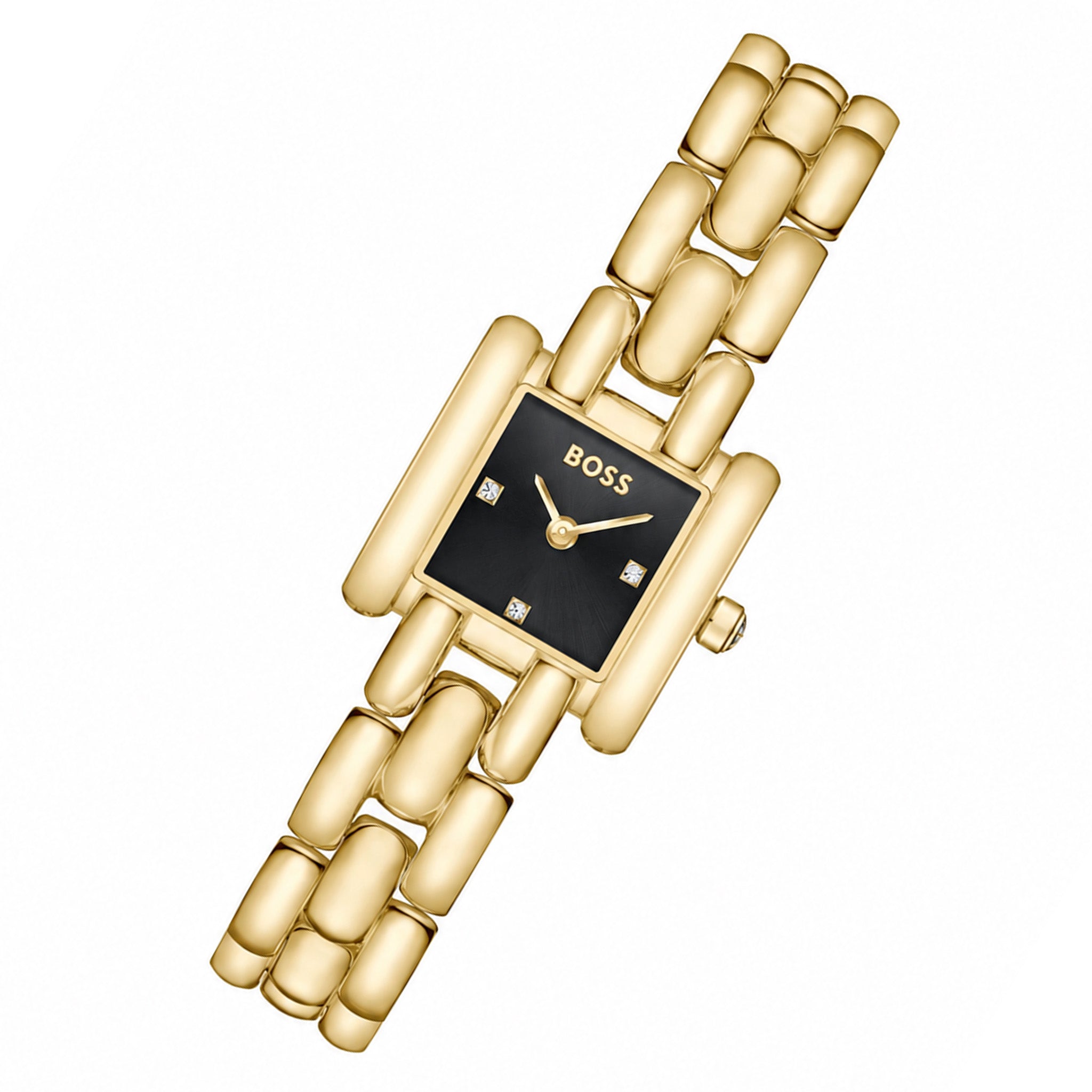 BOSS By Hugo Boss Gold Steel Black Dial Women's Watch - 1502875