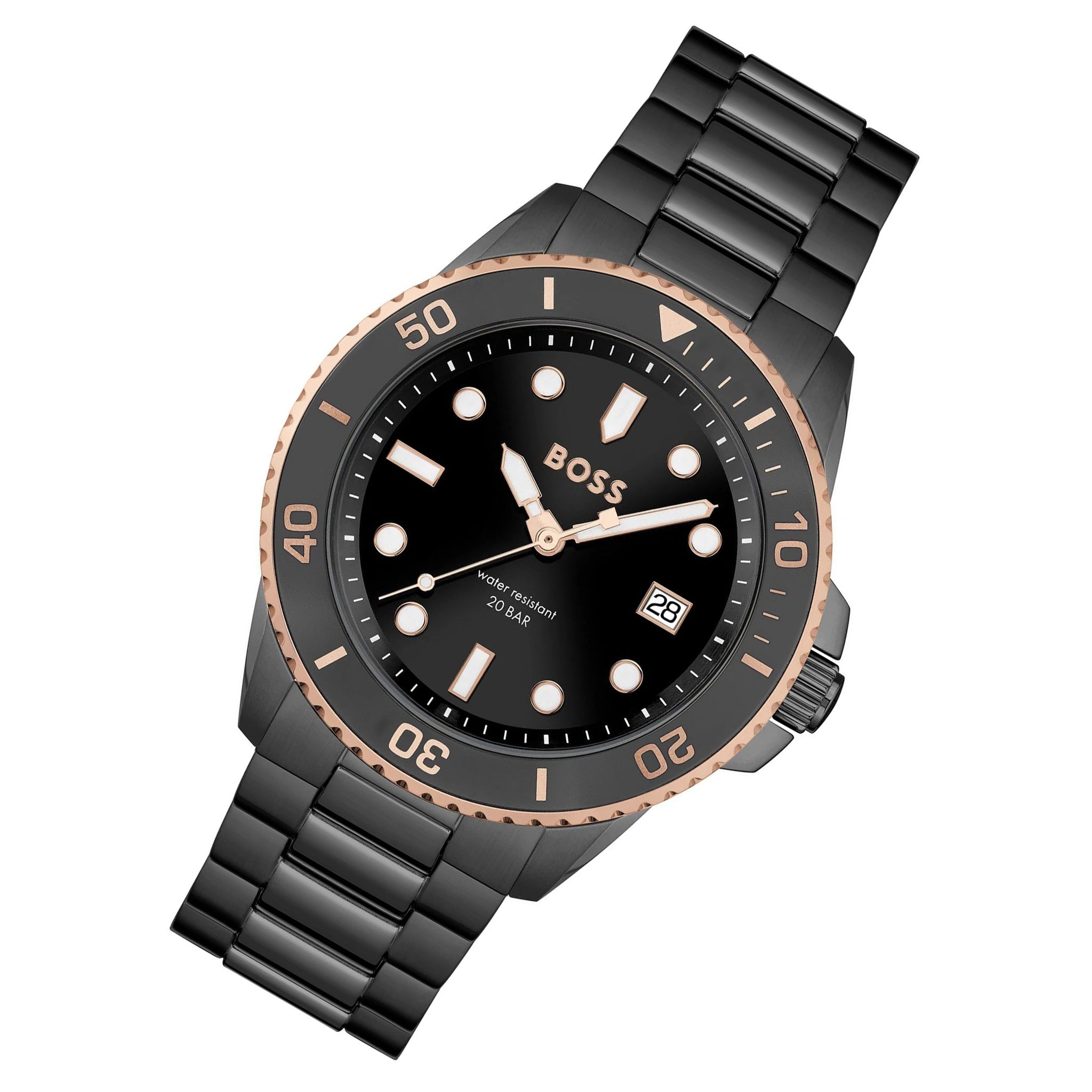 BOSS by Hugo Boss Stainless Steel Black Dial Men's Watch - 1514013