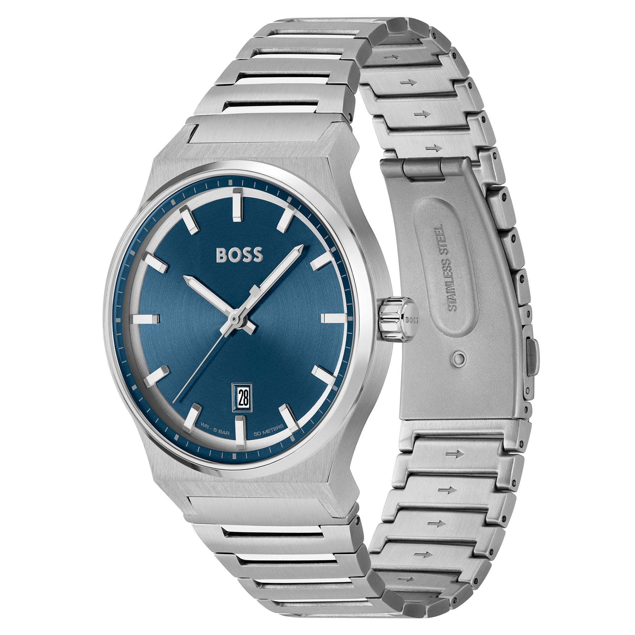 Hugo Boss Stainless Steel Blue Dial Men's Watch - 1514076