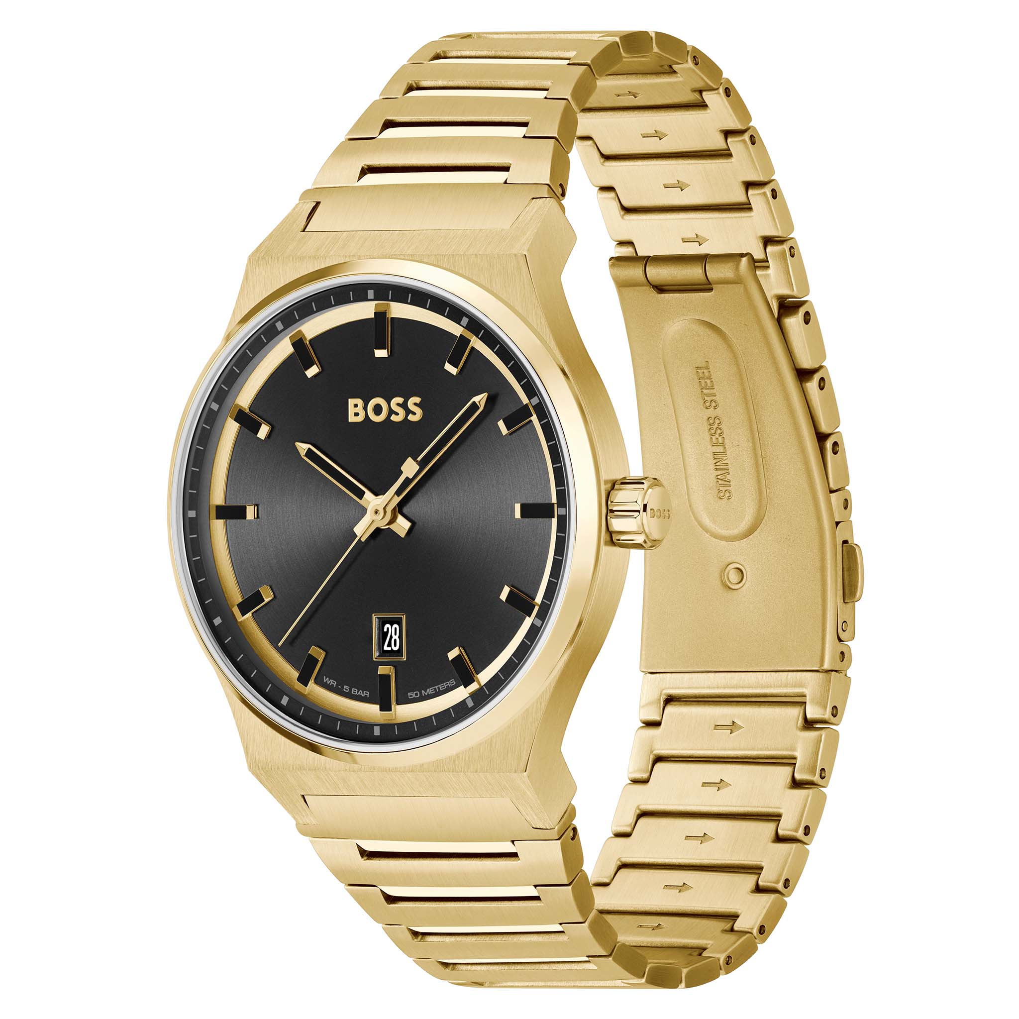 Hugo Boss Gold Steel Black Dial Men's Watch - 1514077