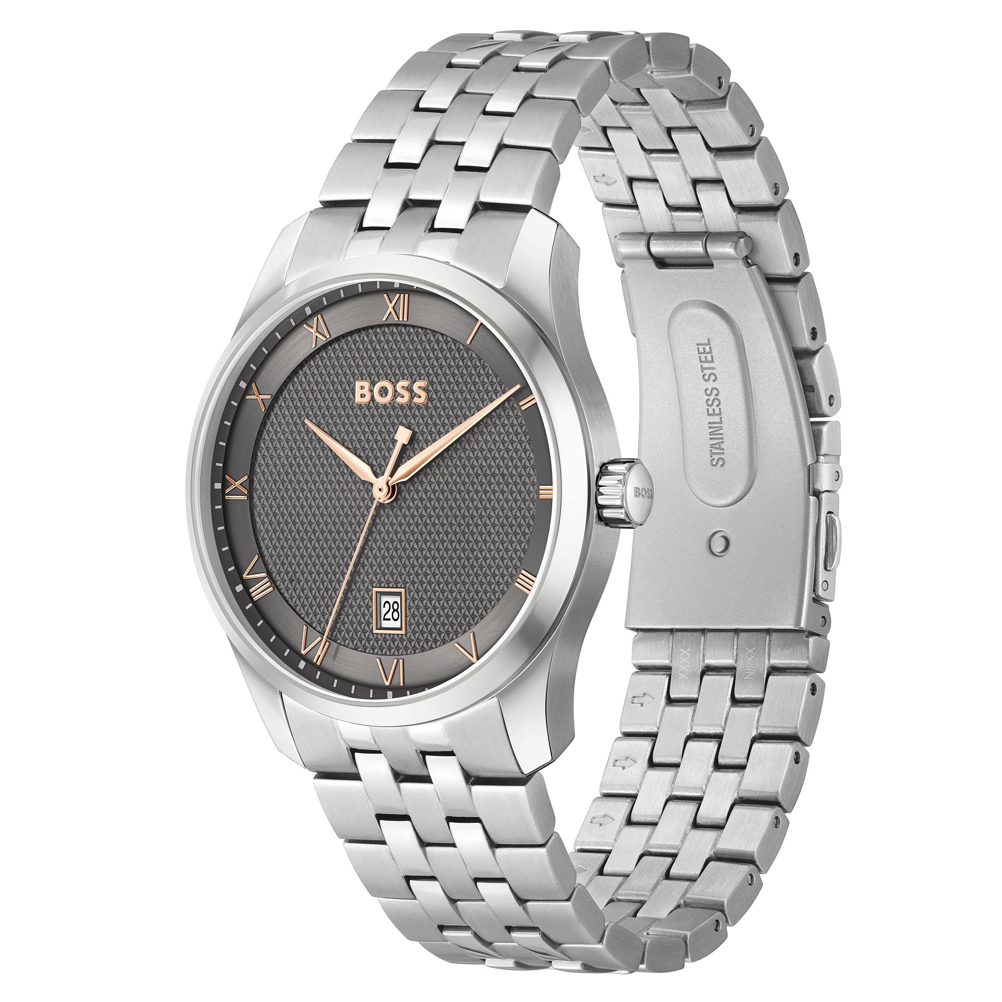 Hugo Boss Silver Steel Grey Dial Men's Watch - 1514116