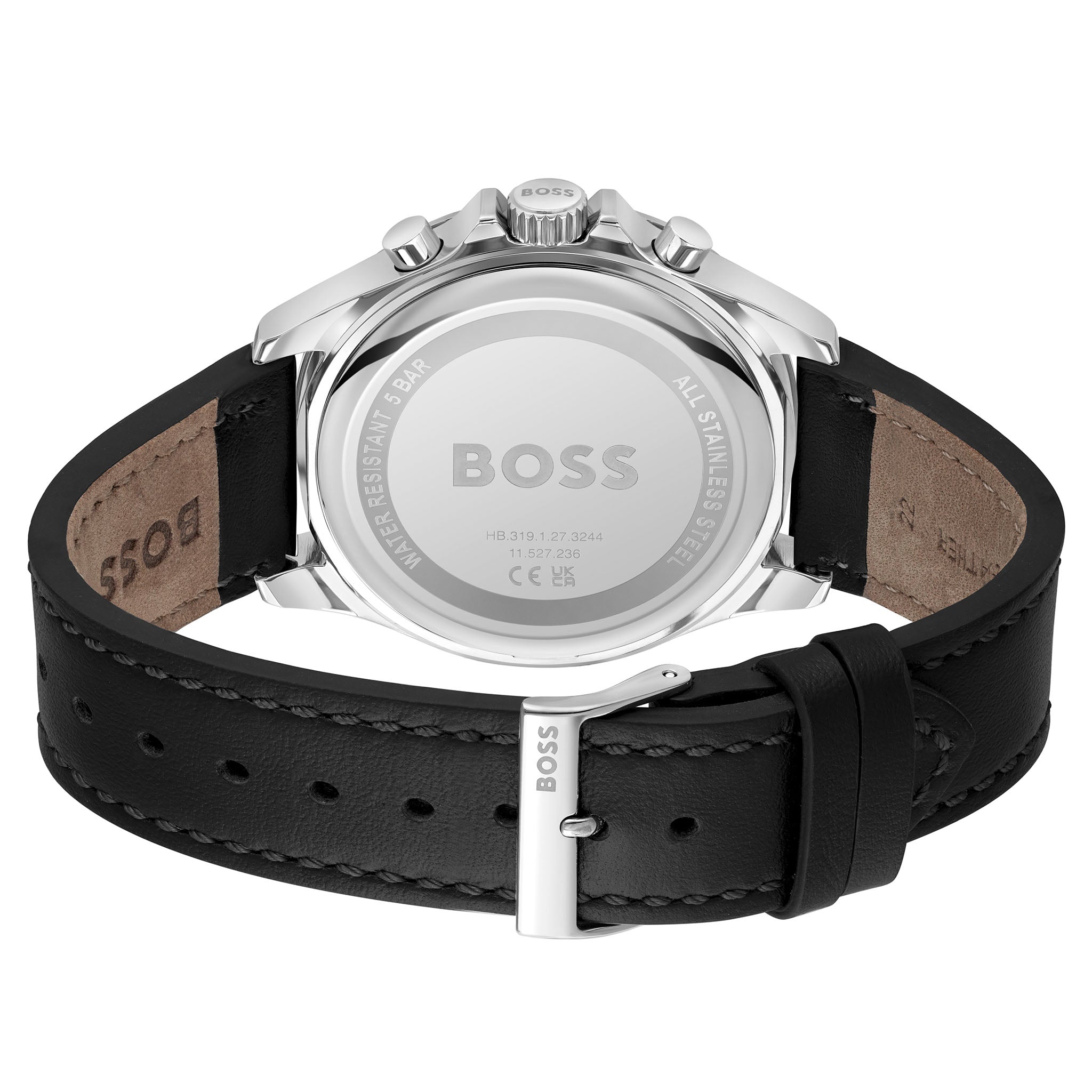Hugo Boss Black Leather Chronograph Men's Watch - 1514121