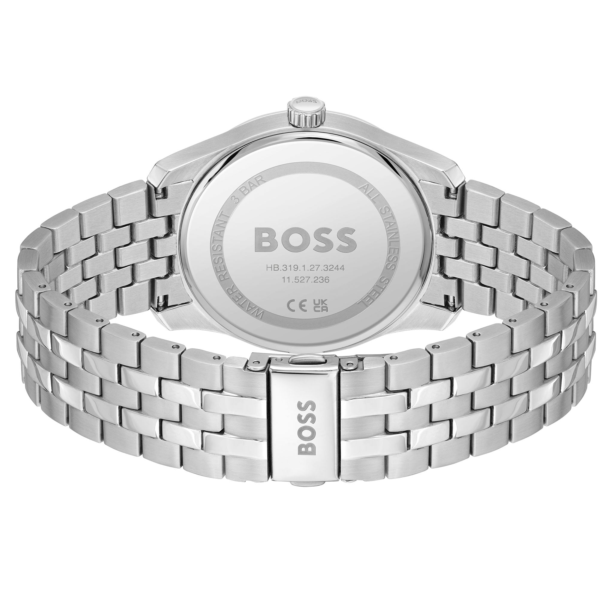 BOSS by Hugo Boss Silver Steel Black Dial Men's Watch - 1514123